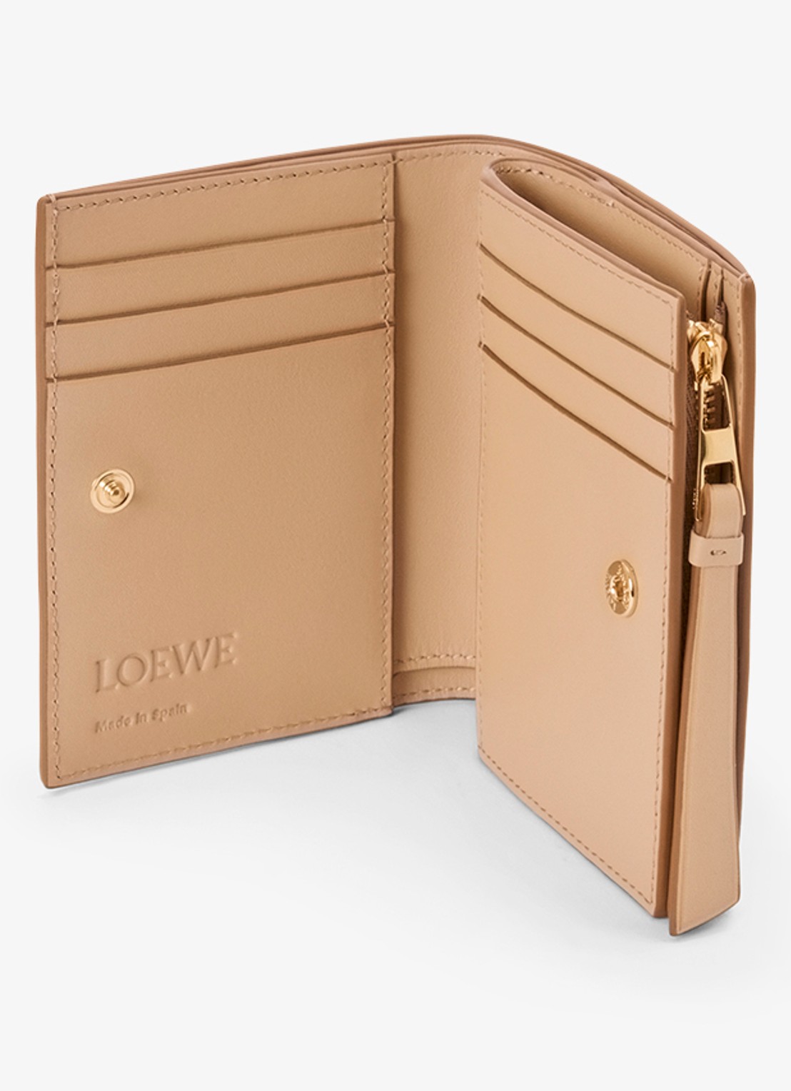 LOEWE Puzzle Compact portemonnee van kalfsleer - detail 3 gebroken wit