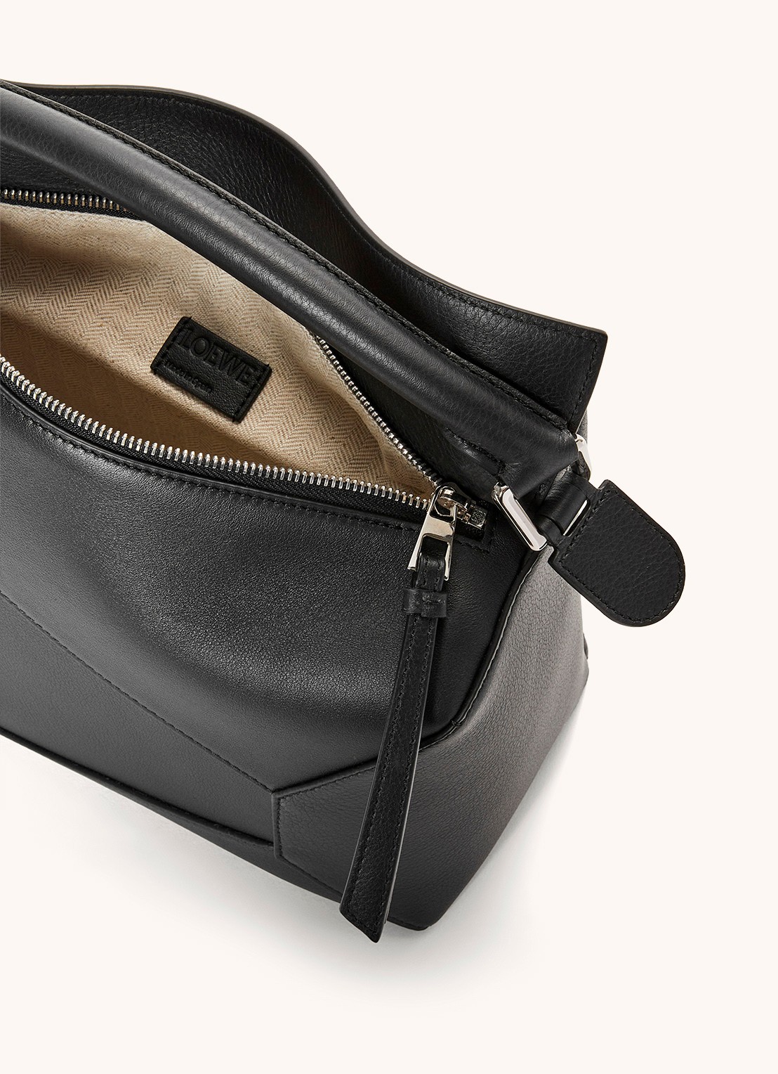 LOEWE Puzzle Edge handtas van kalfsleer - detail 5 zwart