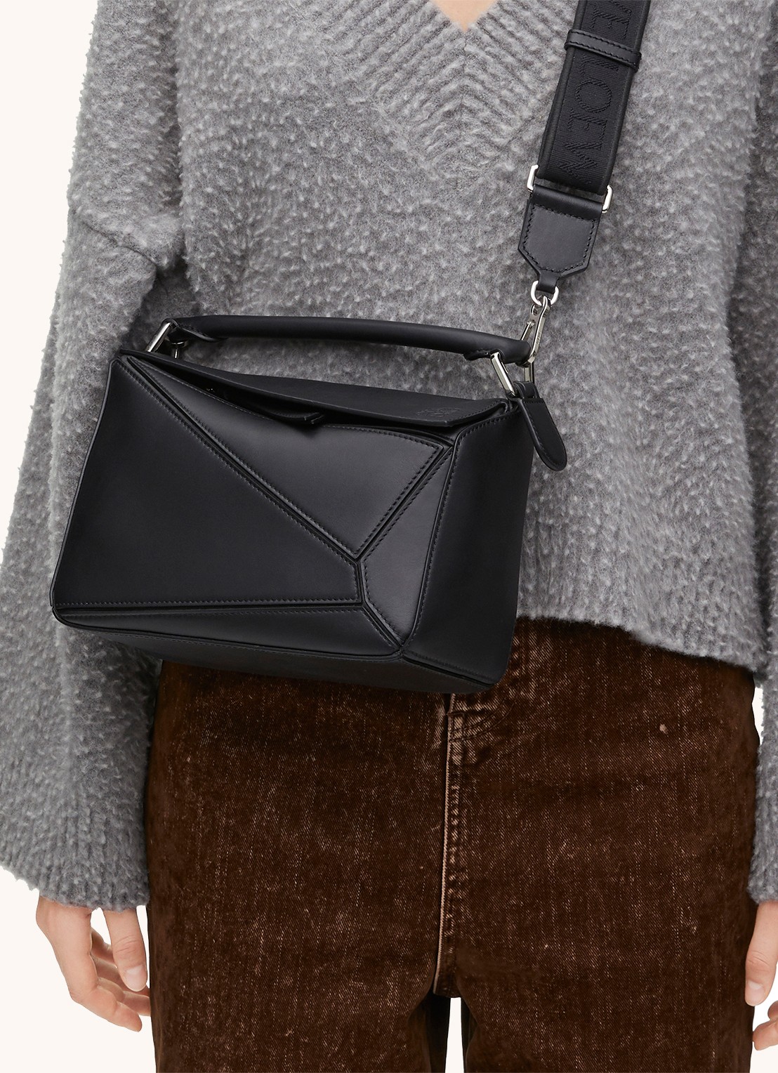 LOEWE Puzzle Edge handtas van kalfsleer - detail 7 zwart