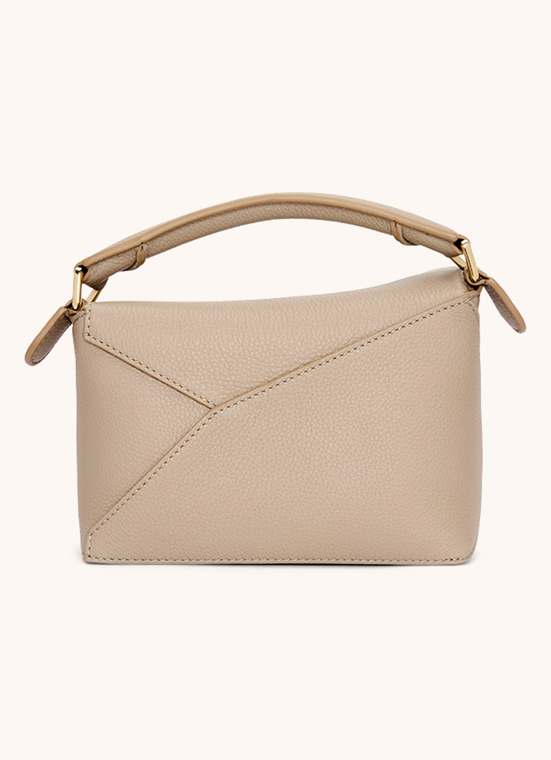 LOEWE Puzzle Edge Mini handtas van kalfsleer - detail 2 zand