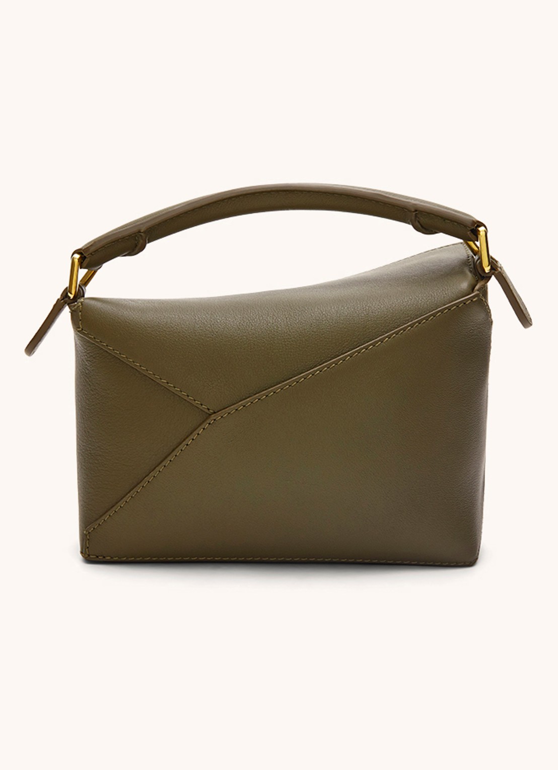 LOEWE Puzzle Edge Mini handtas van kalfsleer - detail 2 bronsgroen