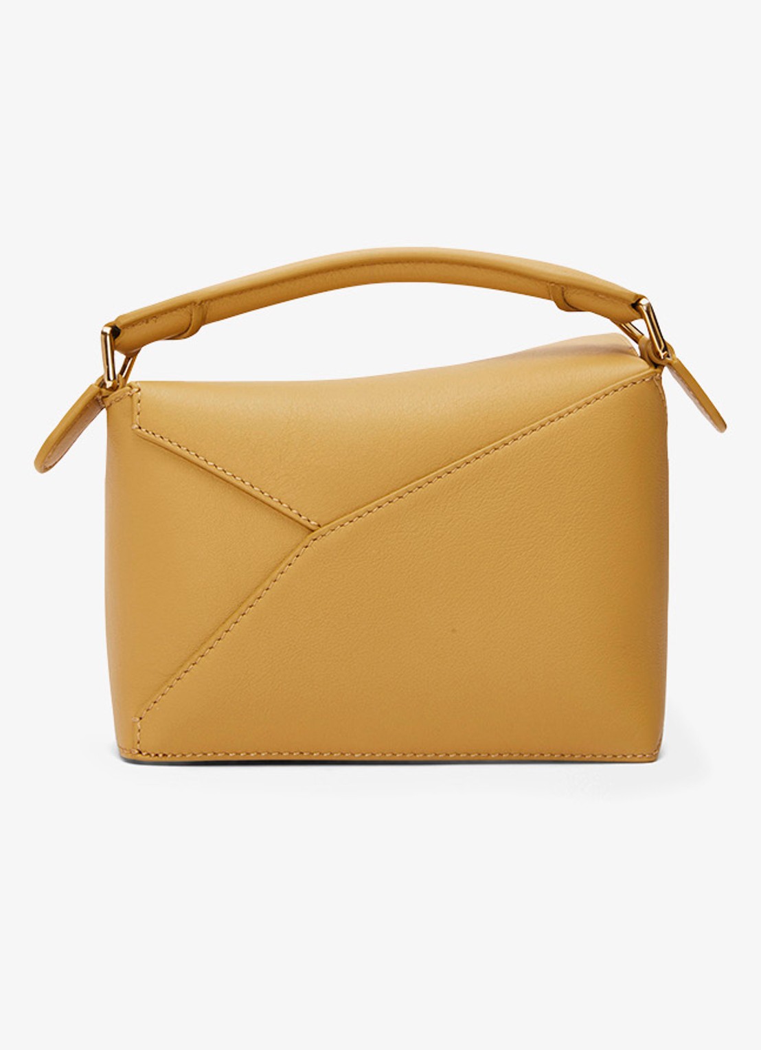 LOEWE Puzzle Edge Mini handtas van kalfsleer - achterkant 8 okergeel