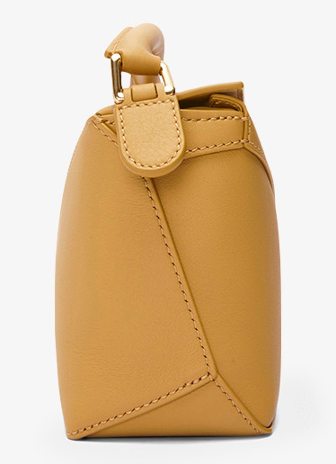 LOEWE Puzzle Edge Mini handtas van kalfsleer - detail 4 okergeel