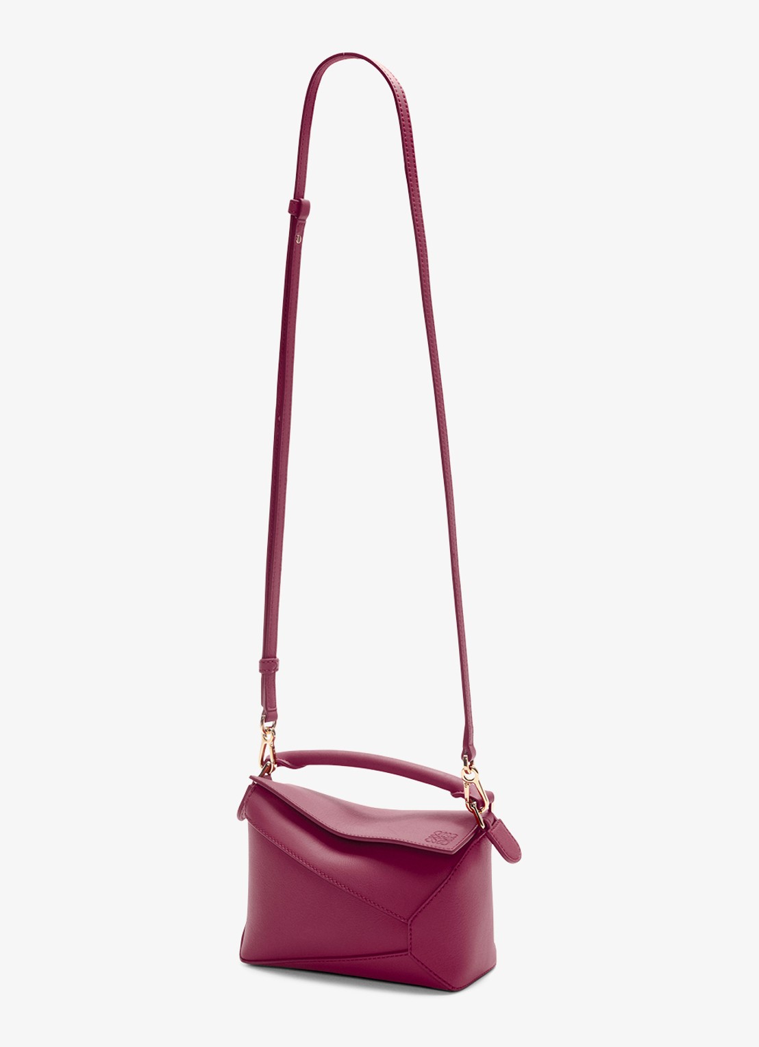 LOEWE Puzzle Edge Mini handtas van kalfsleer - detail 4 aubergine