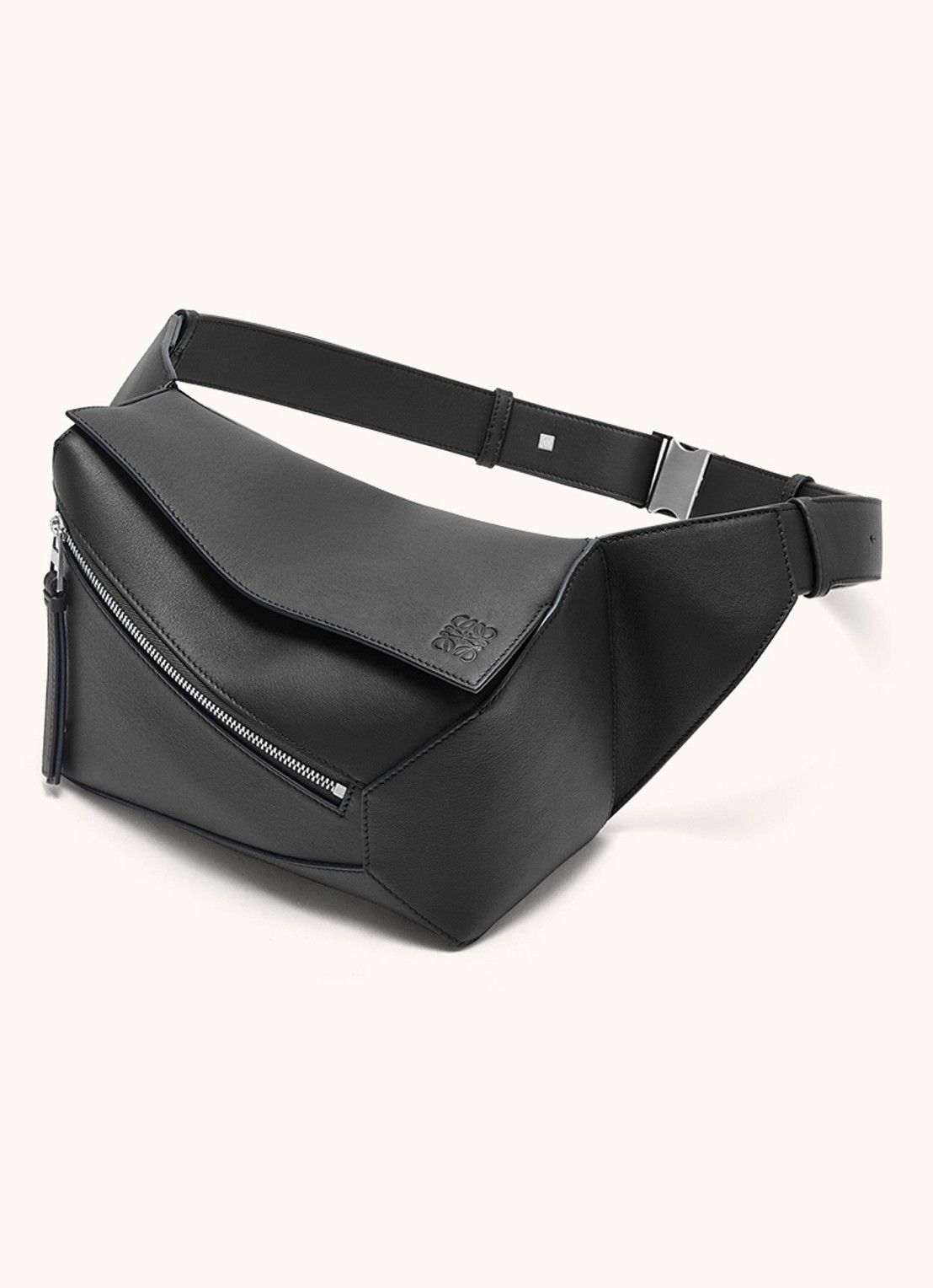 LOEWE Puzzle Edge Small crossbodytas van kalfsleer - voorkant 2 zwart