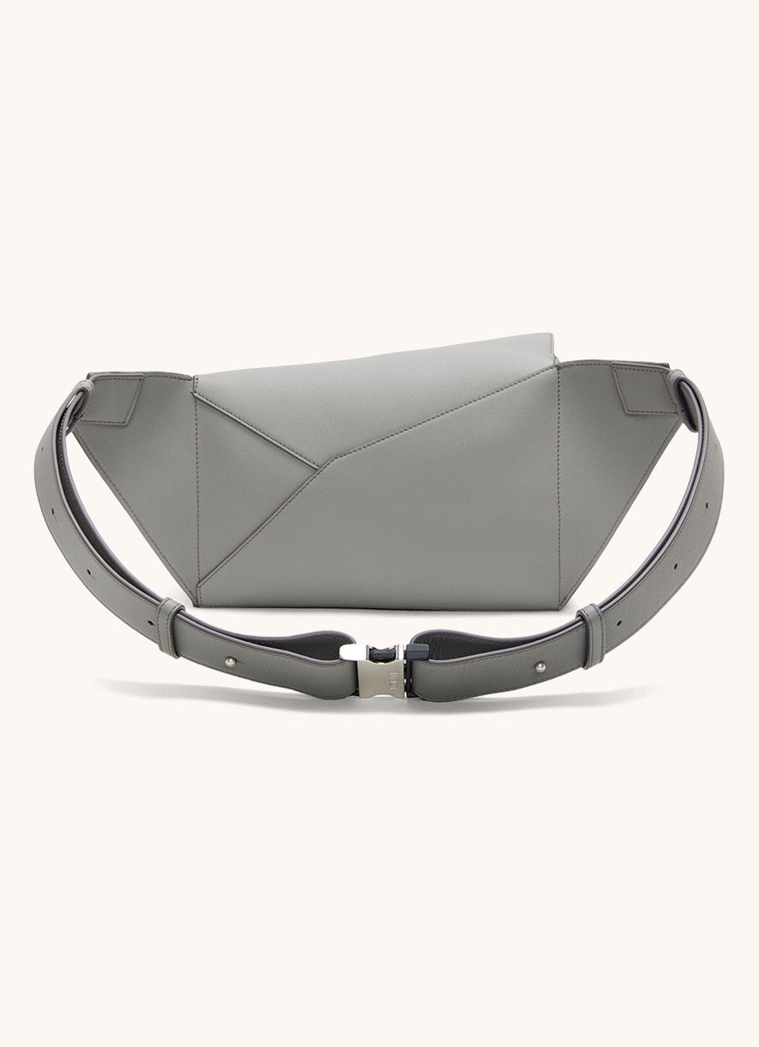 LOEWE Puzzle Edge Small crossbodytas van kalfsleer - achterkant 4 middengrijs