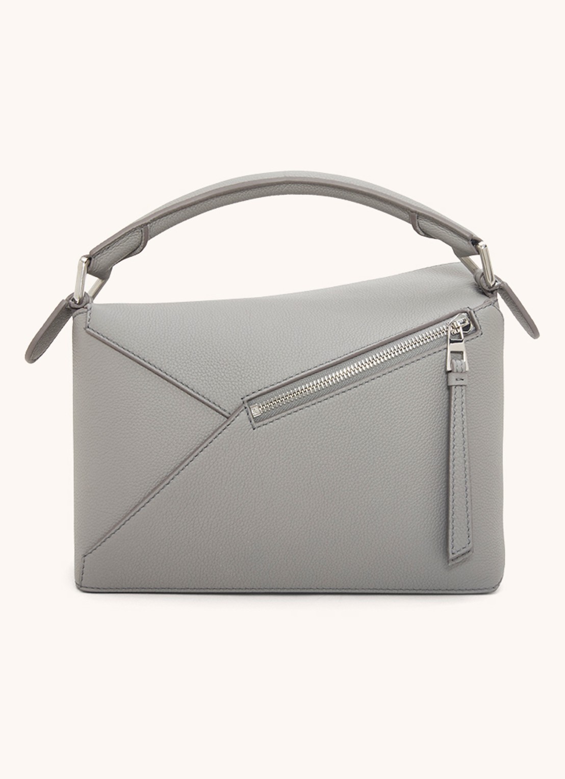 LOEWE Puzzle Edge Small handtas van kalfsleer - detail 3 lichtgrijs