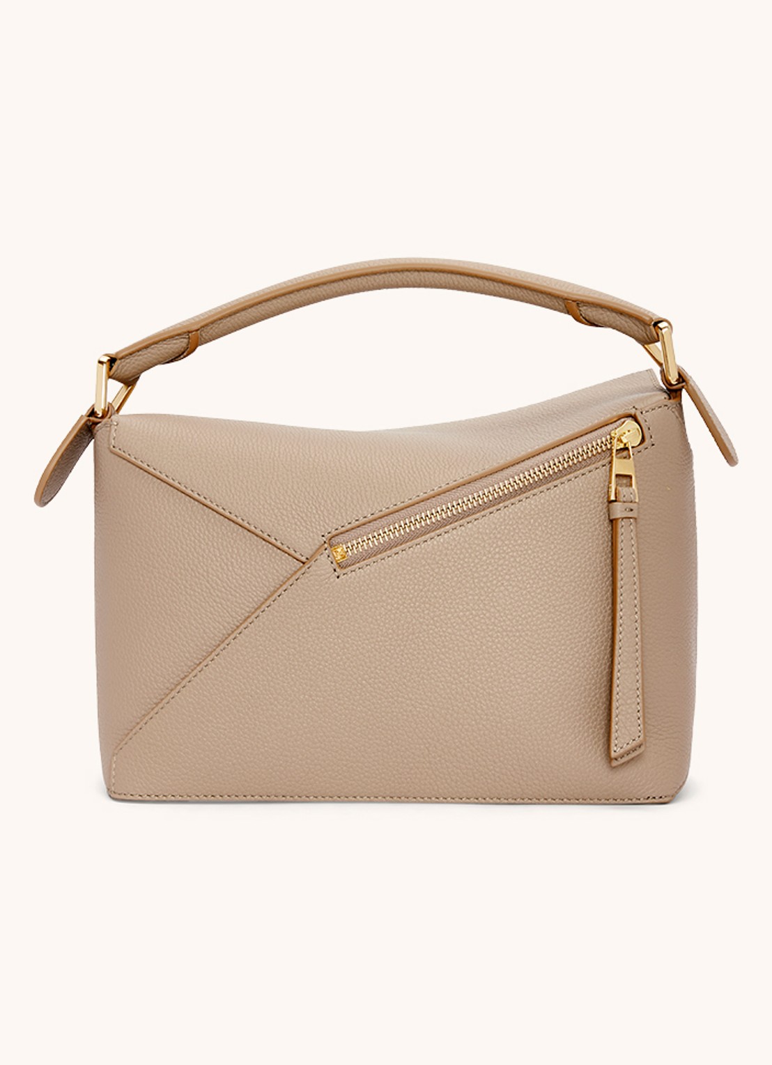 LOEWE Puzzle Edge Small handtas van kalfsleer - detail 2 zand