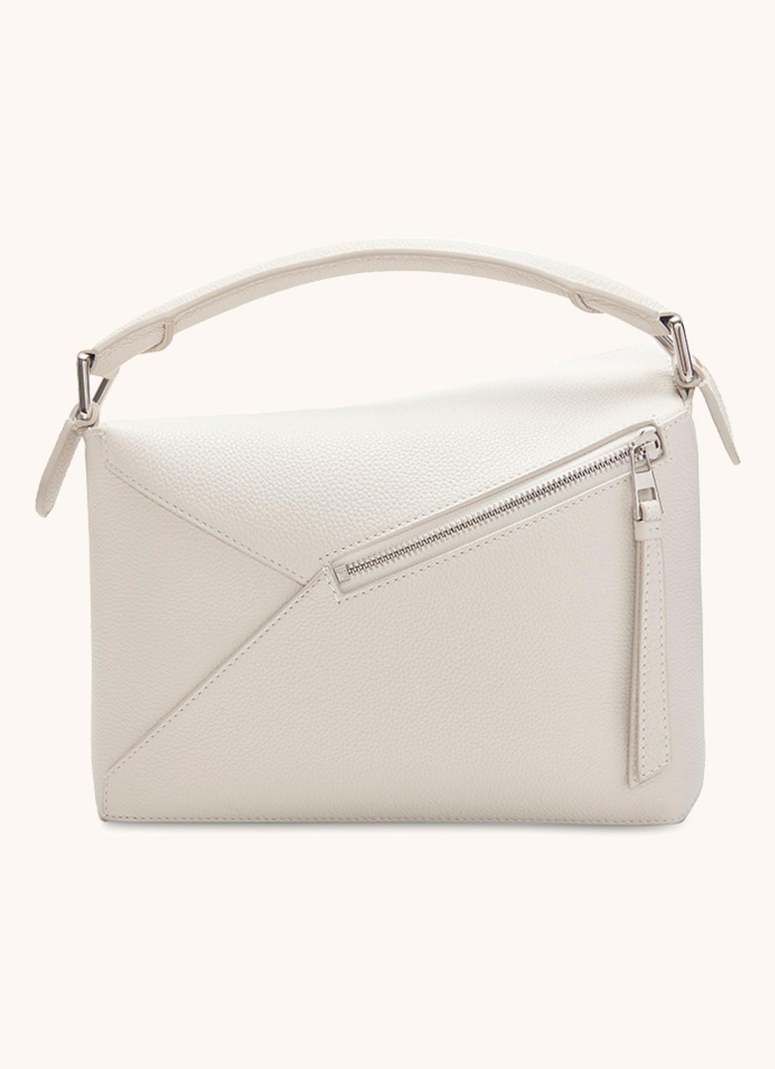 LOEWE Puzzle Edge Small handtas van kalfsleer - detail 3 wit