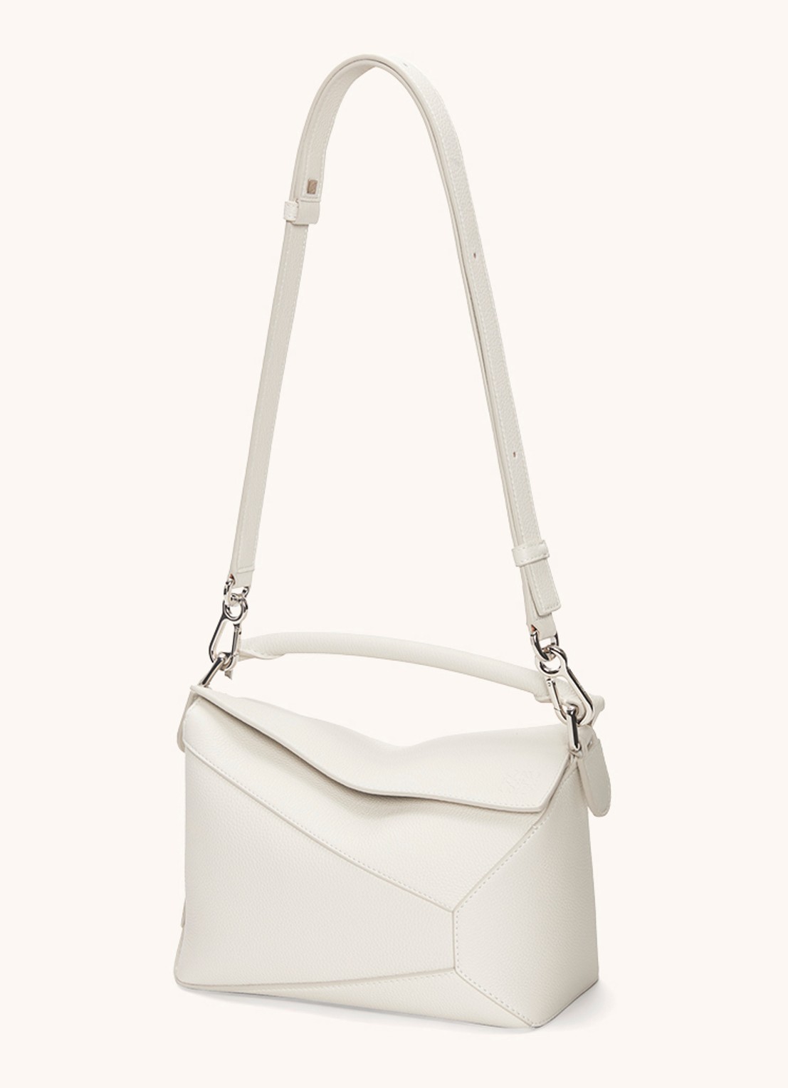LOEWE Puzzle Edge Small handtas van kalfsleer - detail 4 wit