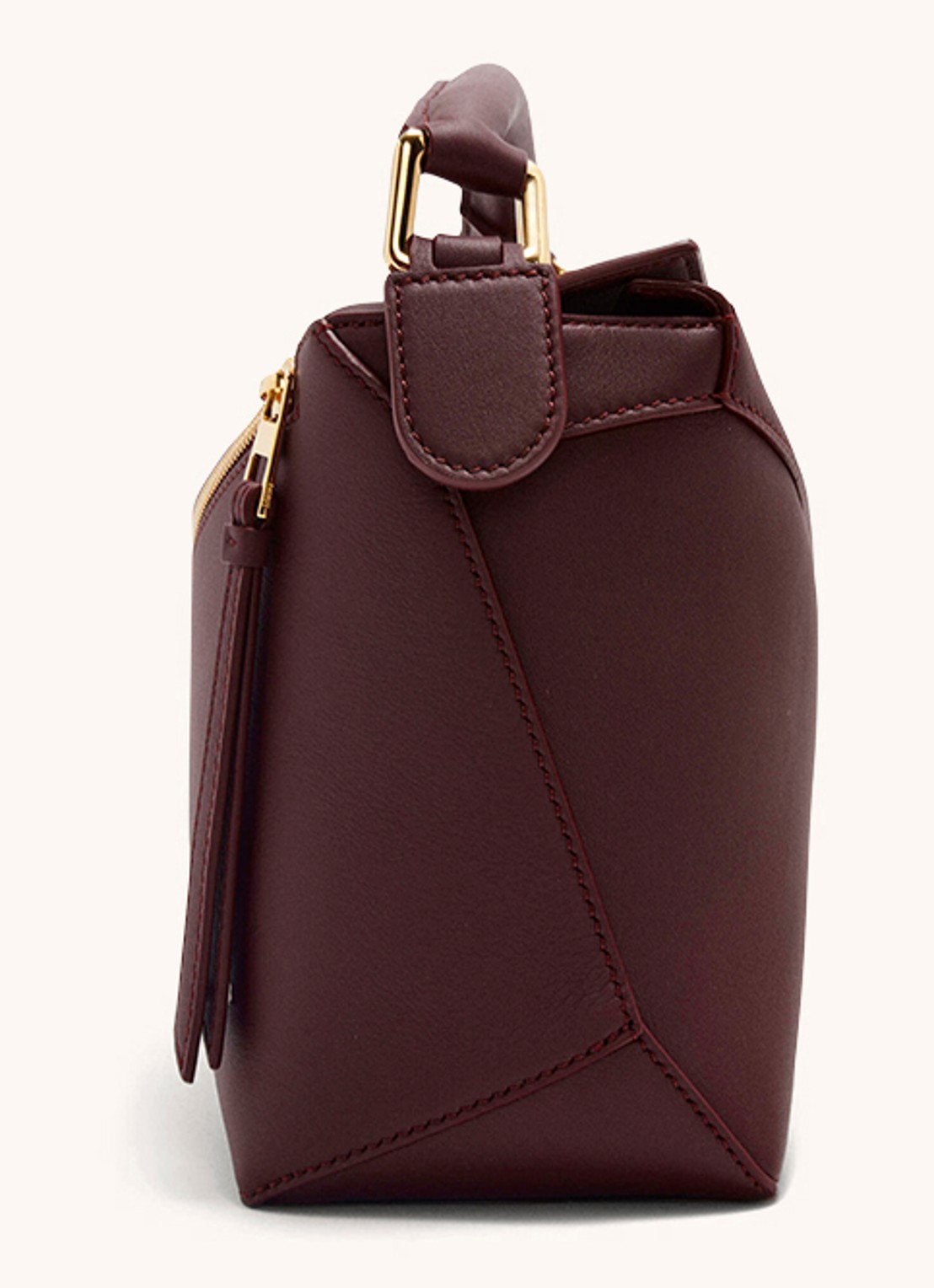 LOEWE Puzzle Edge Small handtas van kalfsleer - detail 3 bordeauxrood