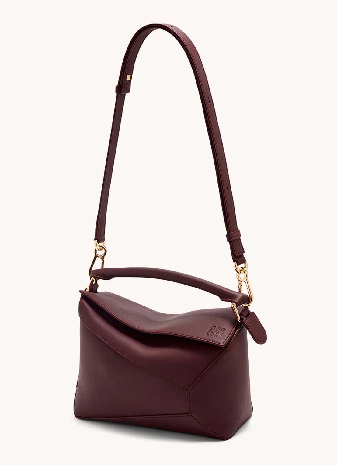 LOEWE Puzzle Edge Small handtas van kalfsleer - detail 5 bordeauxrood