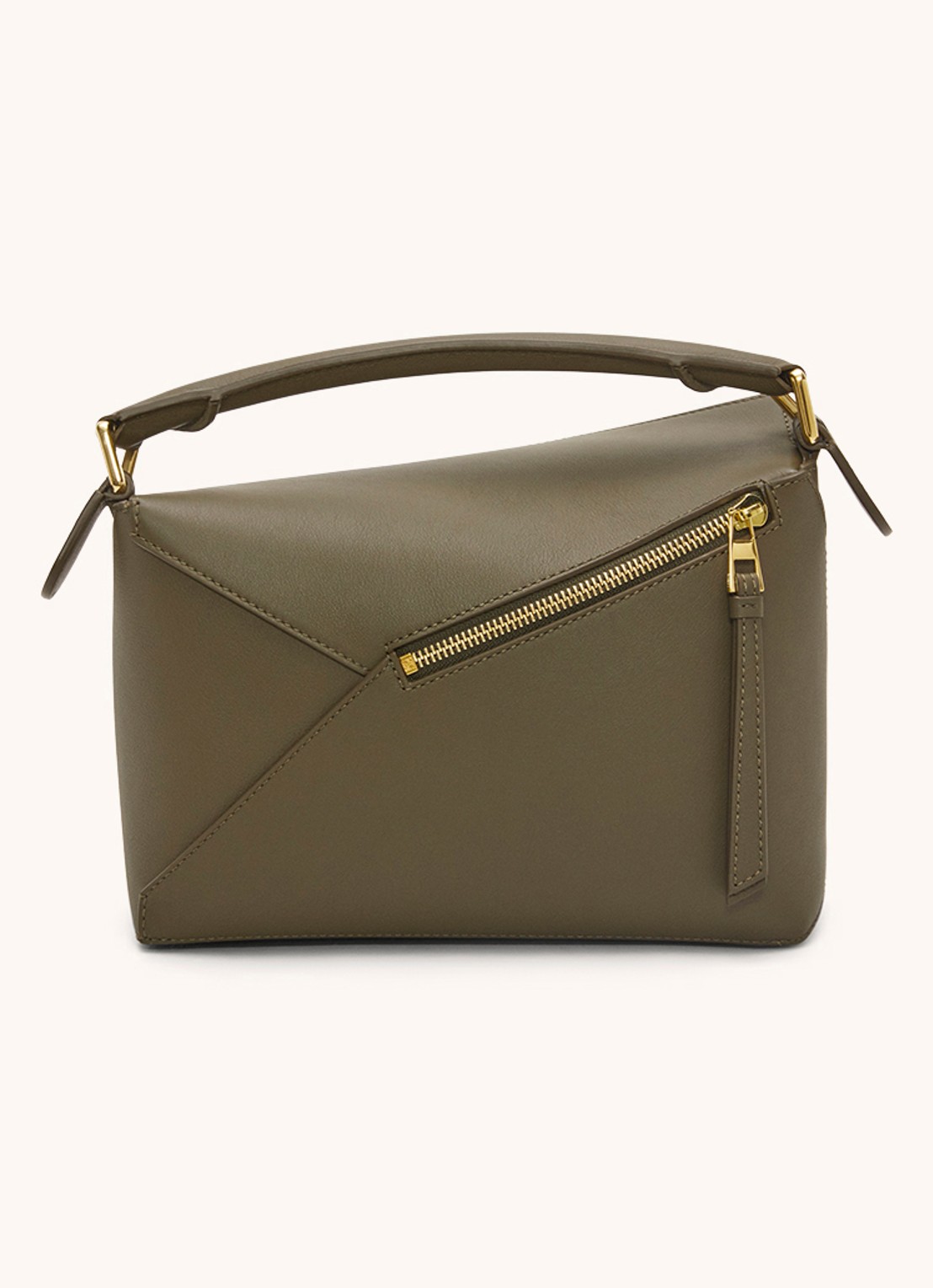 LOEWE Puzzle Edge Small handtas van kalfsleer - achterkant 3 bronsgroen