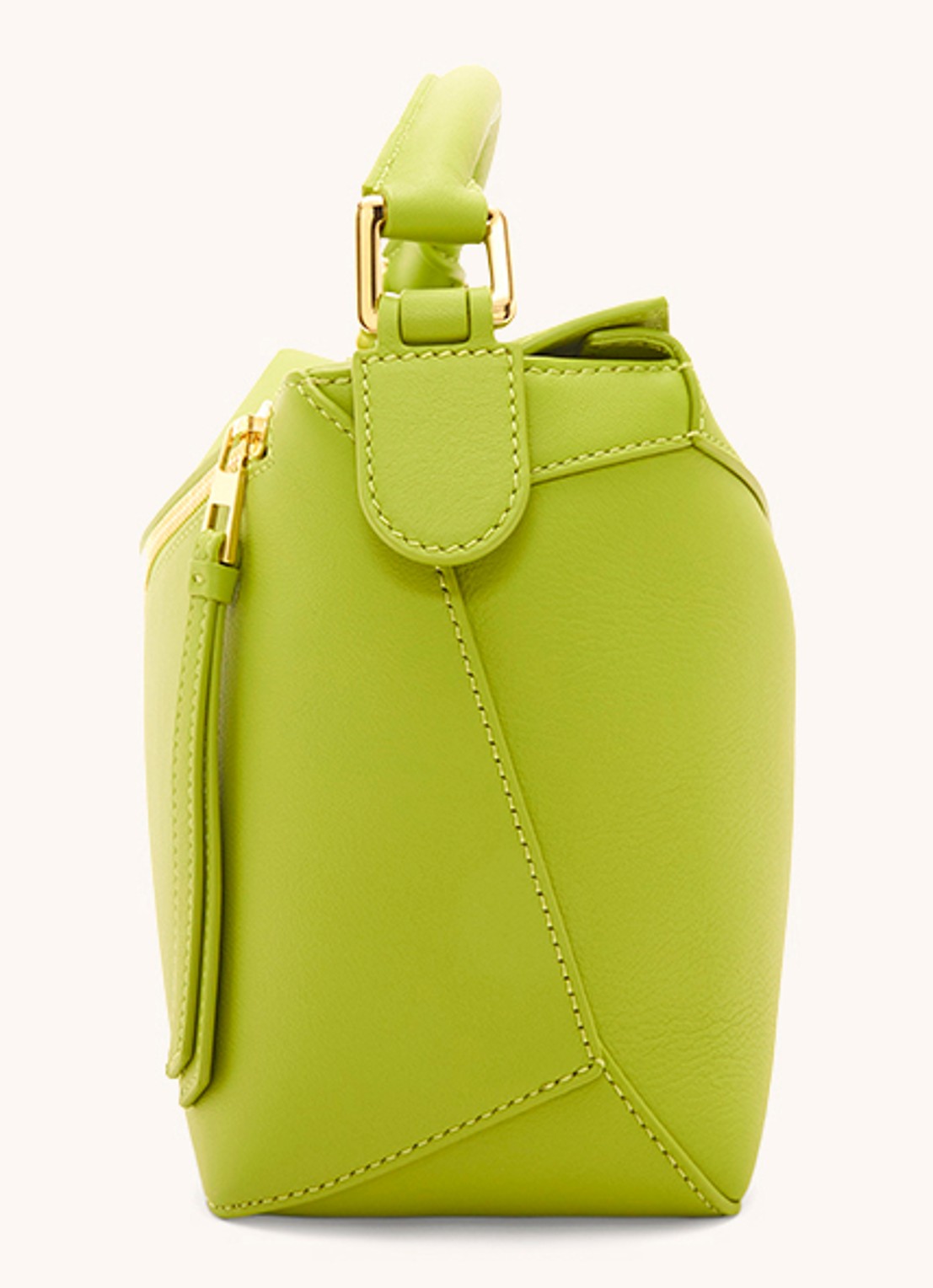 LOEWE Puzzle Edge Small handtas van kalfsleer - detail 4 lime