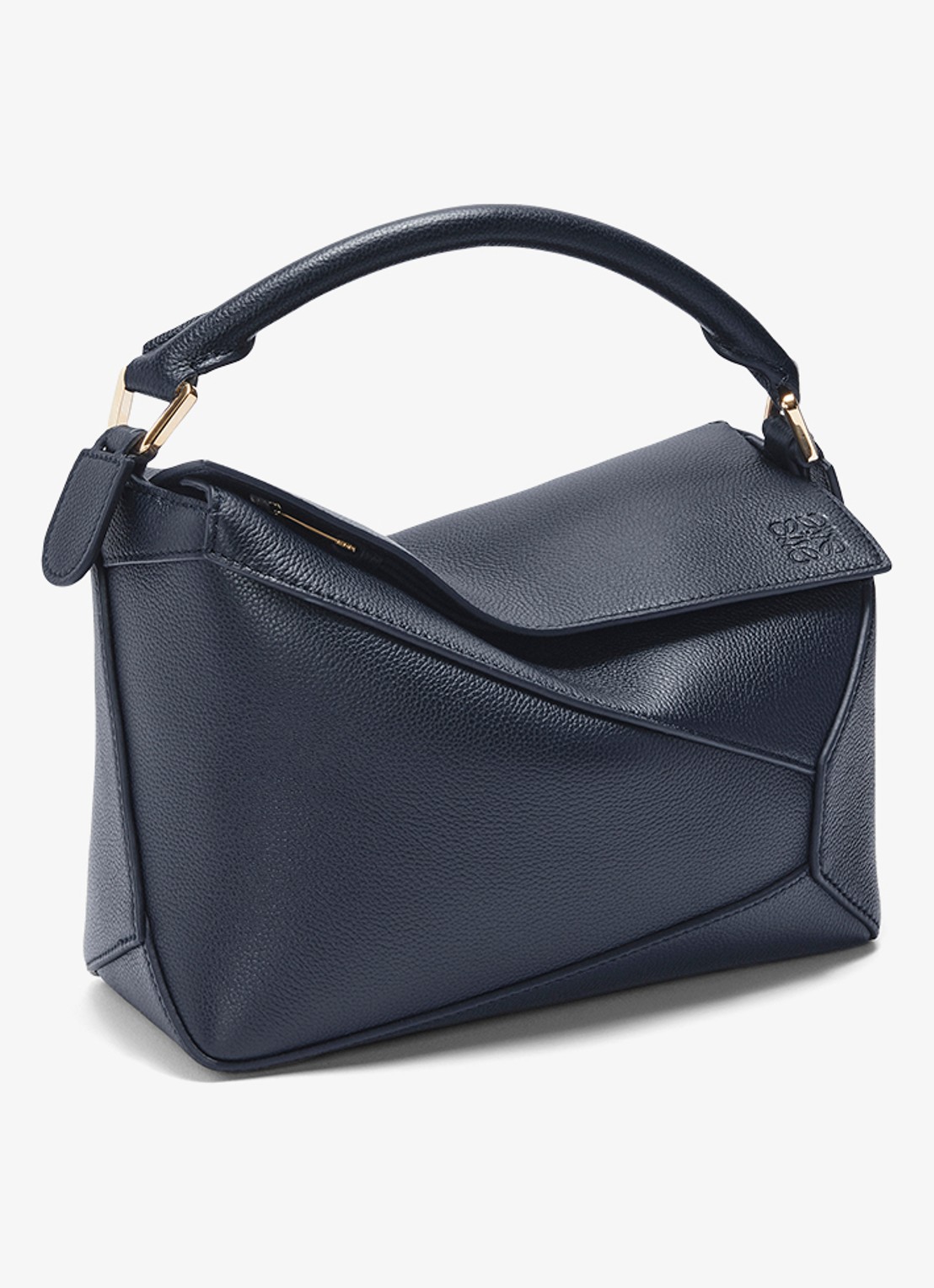 LOEWE Puzzle Edge Small handtas van kalfsleer - voorkant 8 donkerblauw