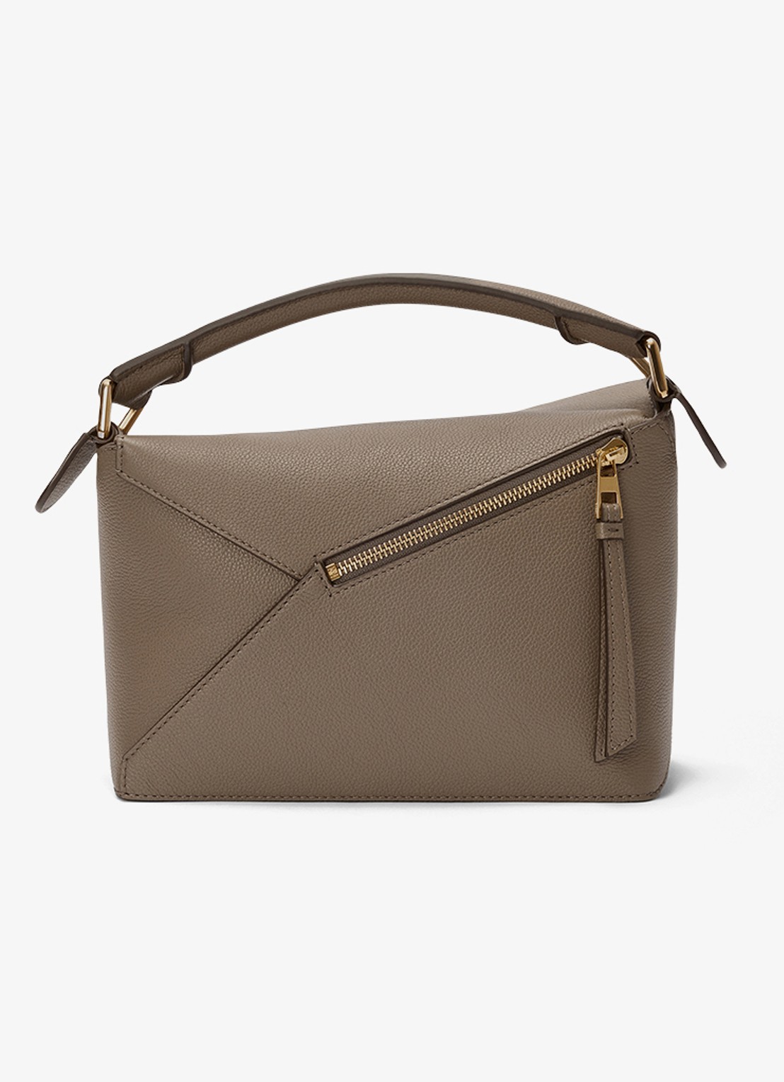 LOEWE Puzzle Edge Small handtas van kalfsleer - achterkant 3 taupe