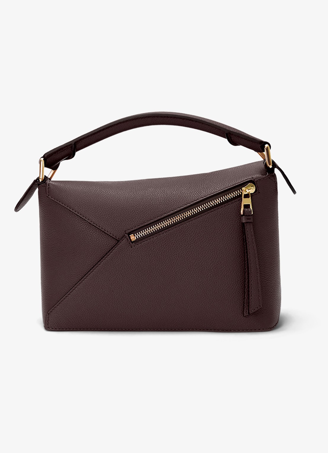 LOEWE Puzzle Edge Small handtas van kalfsleer - achterkant donkerbruin