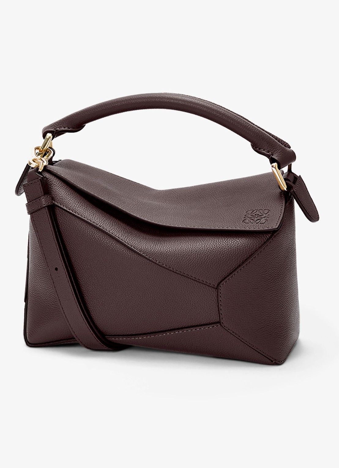LOEWE Puzzle Edge Small handtas van kalfsleer - voorkant 2 donkerbruin