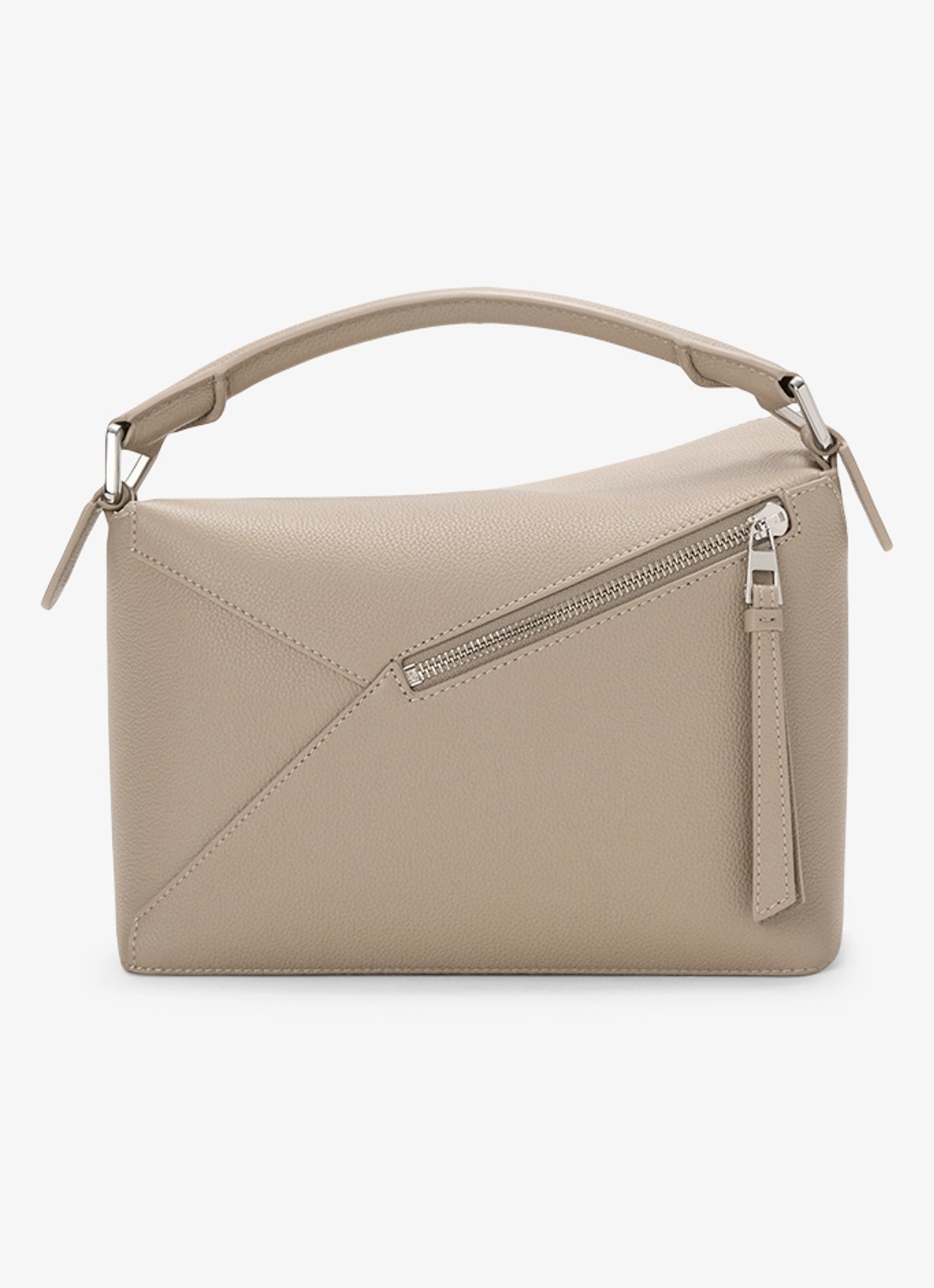 LOEWE Puzzle Edge Small handtas van kalfsleer - achterkant zand