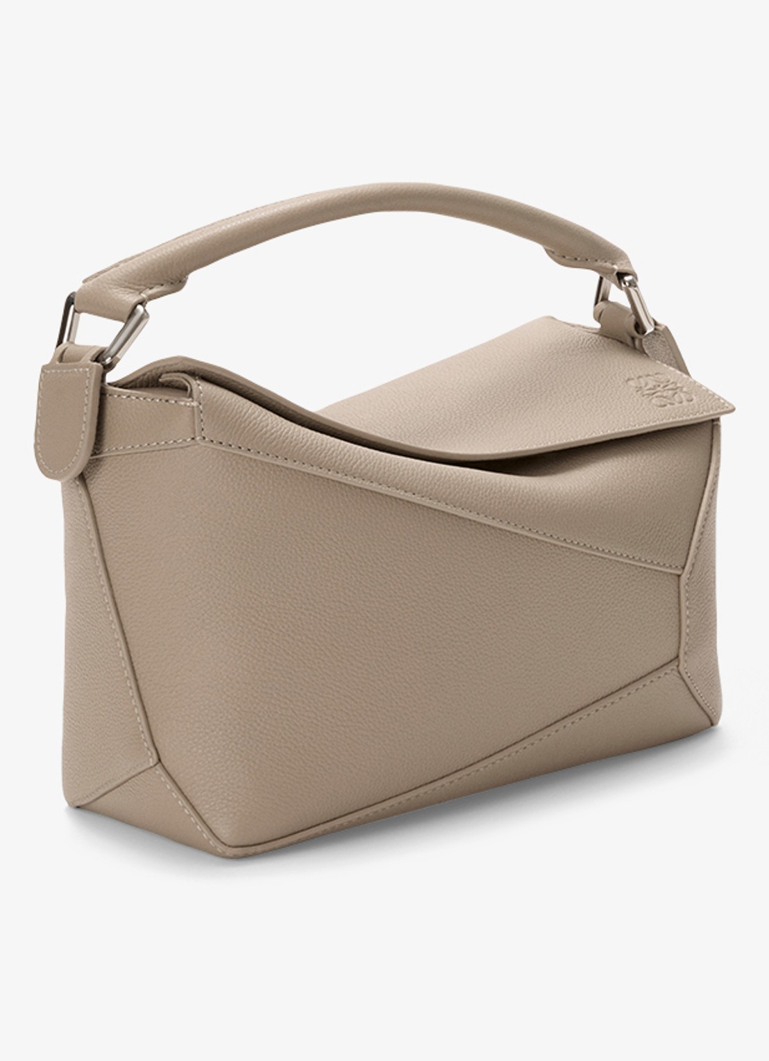 LOEWE Puzzle Edge Small handtas van kalfsleer - voorkant 8 zand