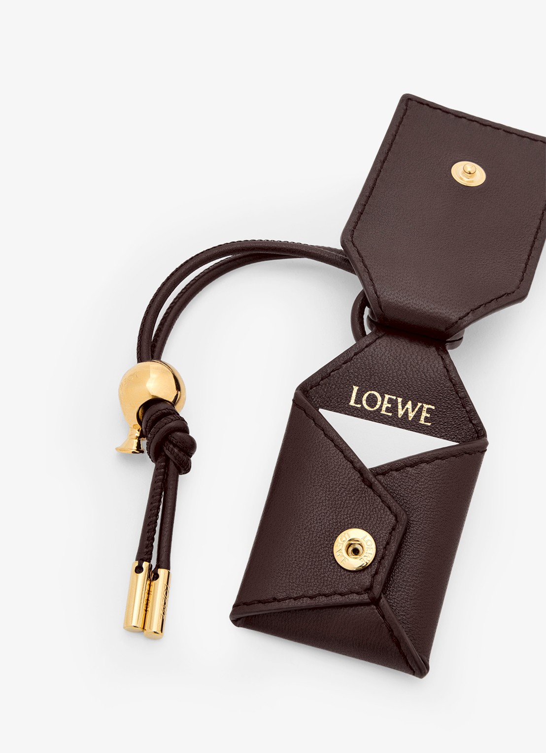 LOEWE Puzzle Featherlight Mini handtas van kalfsleer - detail 6 donkerbruin