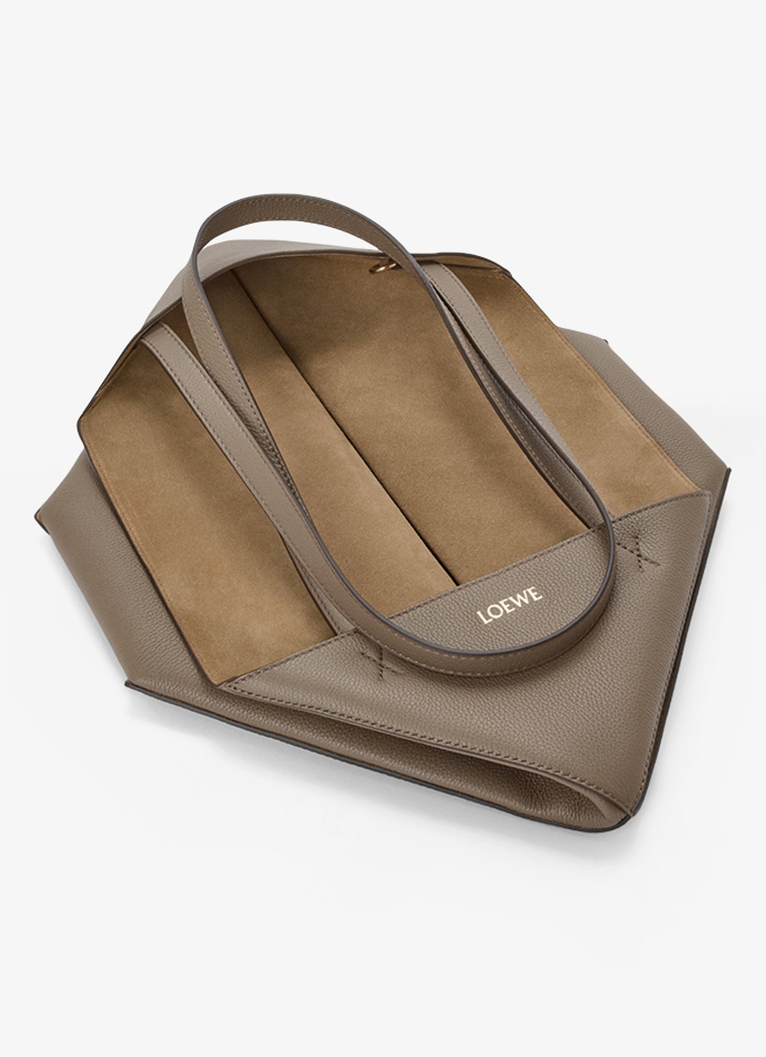 LOEWE Puzzle Fold Horizontal Medium shopper van kalfsleer - detail 5 taupe