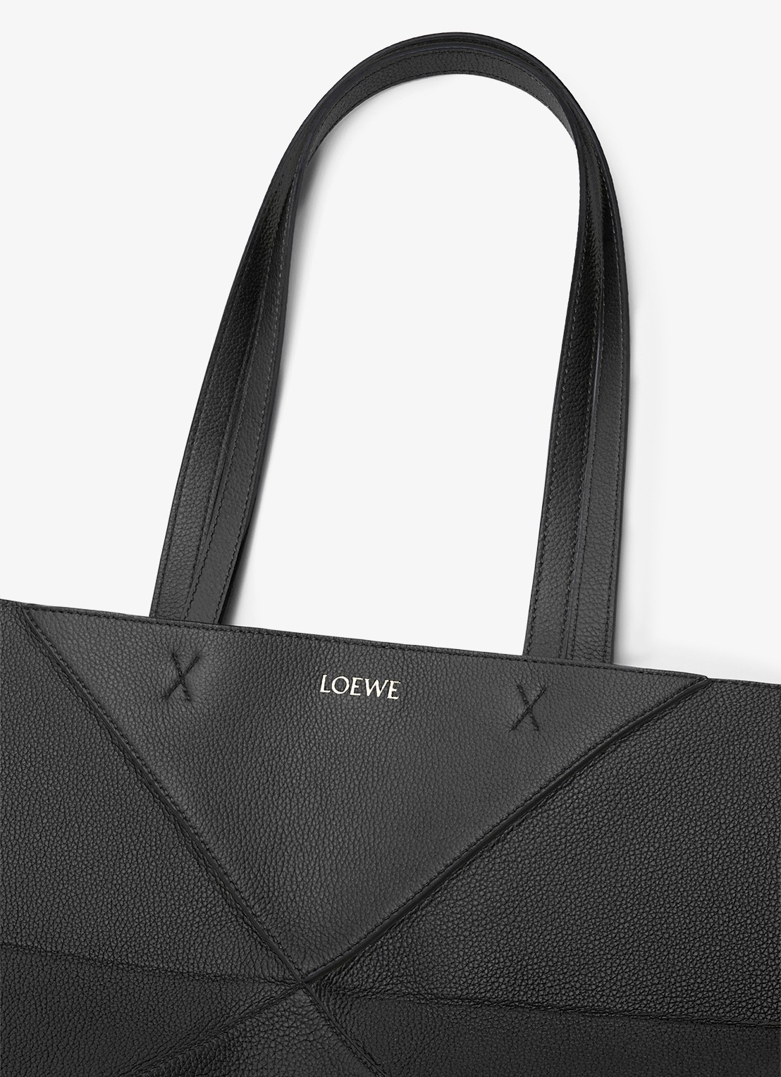 LOEWE Puzzle Fold Horizontal Medium shopper van kalfsleer - detail 5 zwart