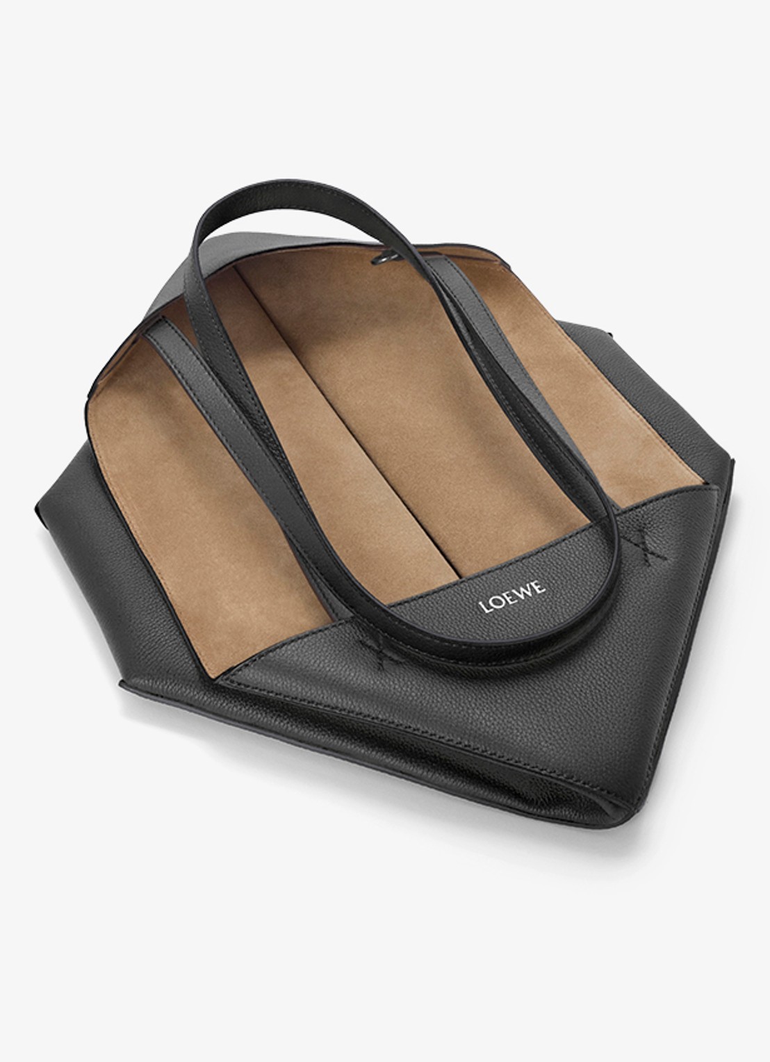 LOEWE Puzzle Fold Horizontal Medium shopper van kalfsleer - detail 6 zwart