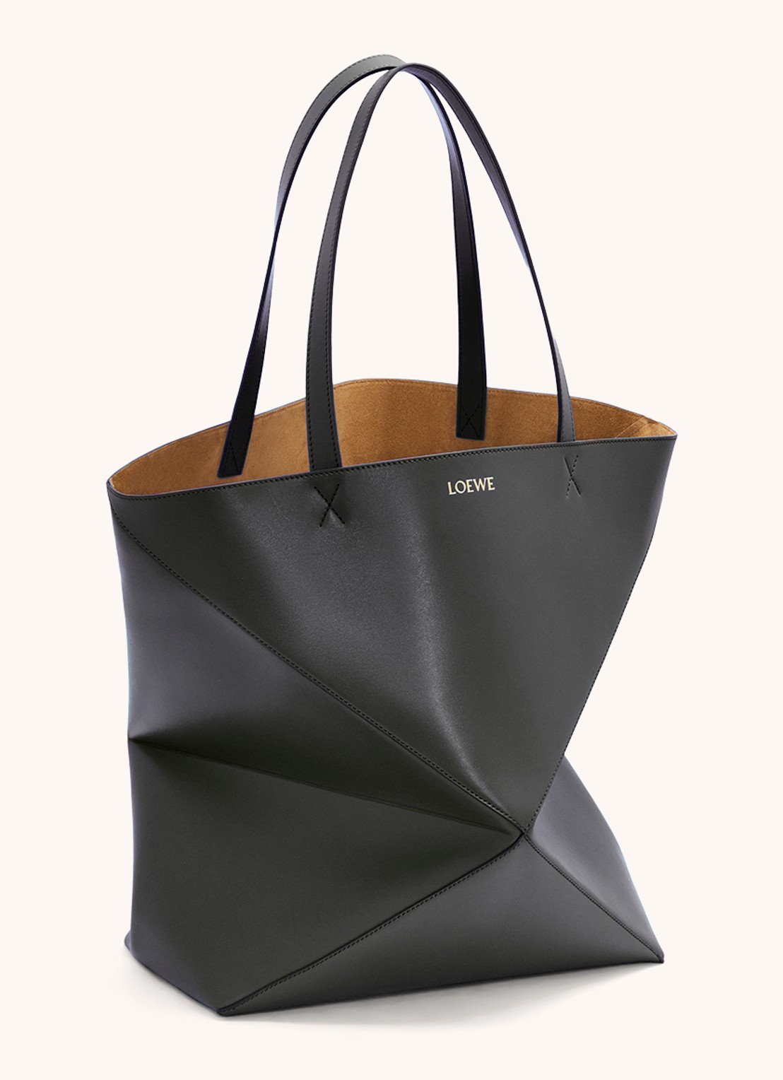LOEWE Puzzle Fold Large shopper van kalfsleer - achterkant zwart