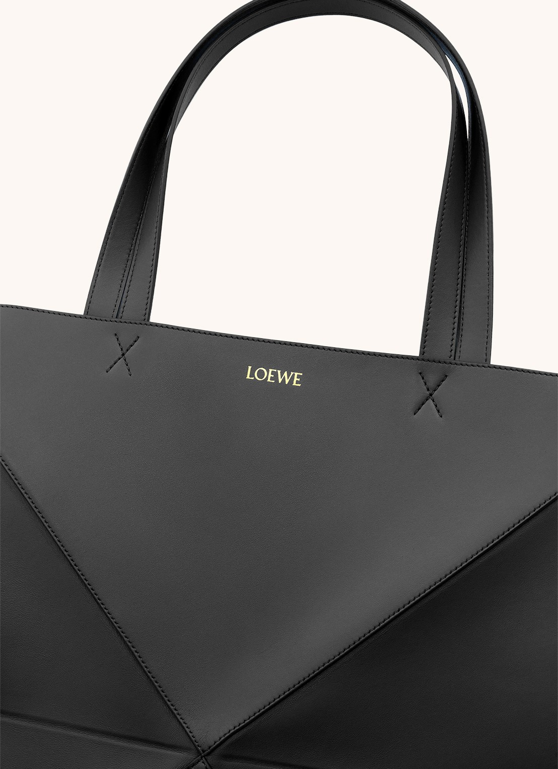 LOEWE Puzzle Fold Large shopper van kalfsleer - detail 3 zwart