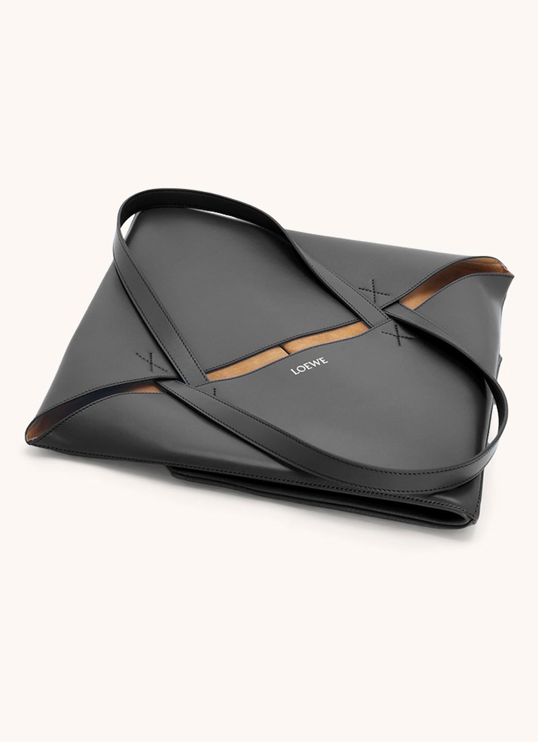 LOEWE Puzzle Fold Large shopper van kalfsleer - detail 5 zwart