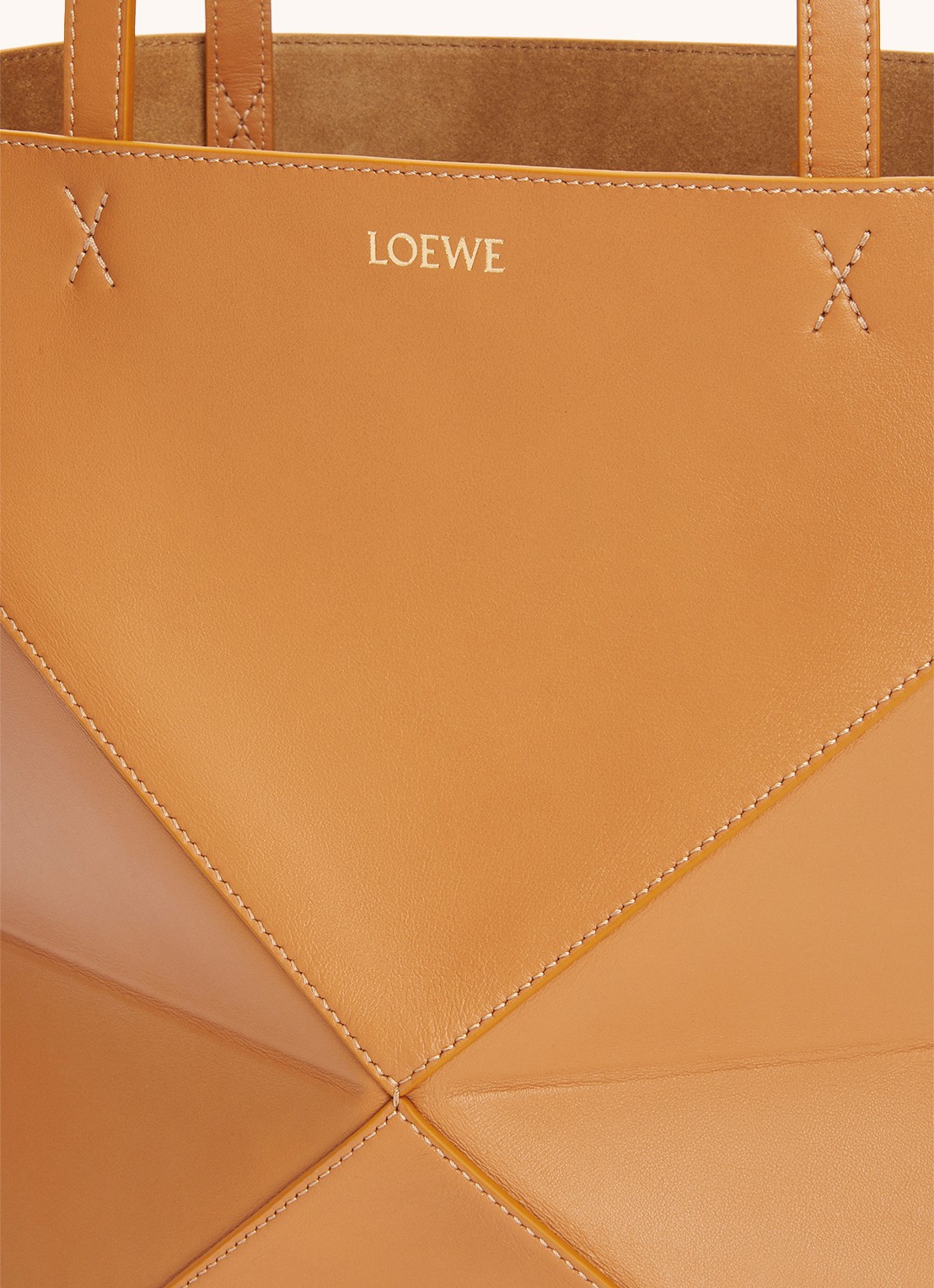 LOEWE Puzzle Fold Medium shopper van kalfsleer - detail 5 camel