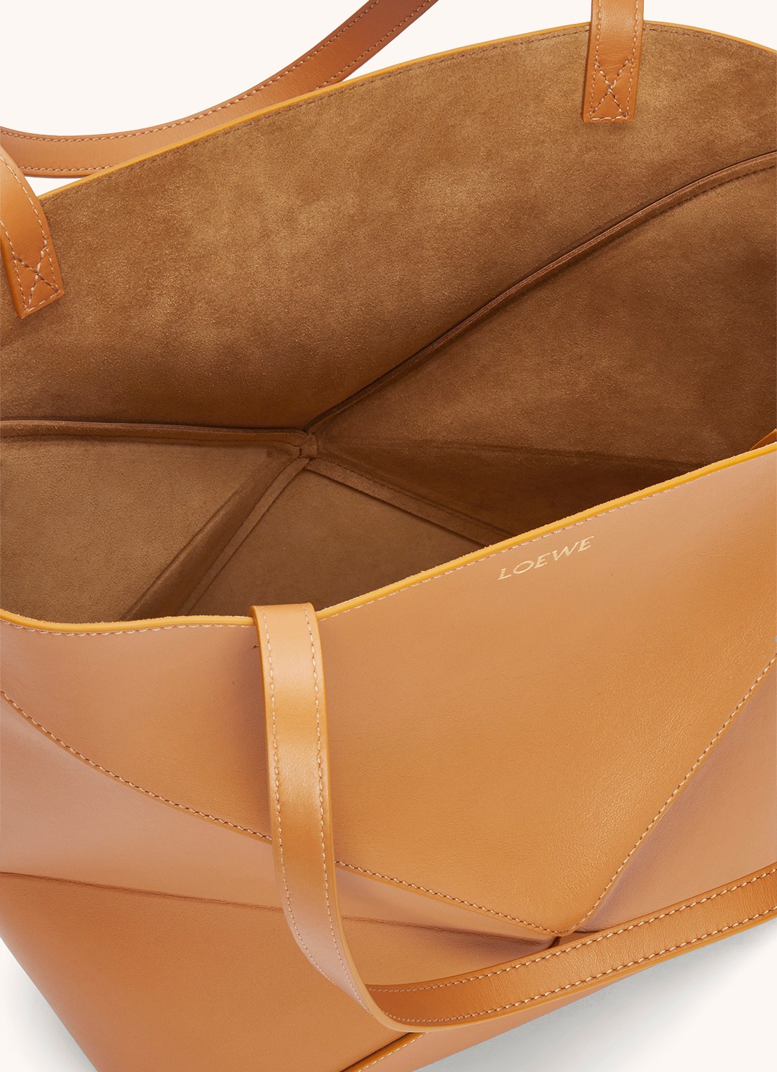 LOEWE Puzzle Fold Medium shopper van kalfsleer - detail 6 camel