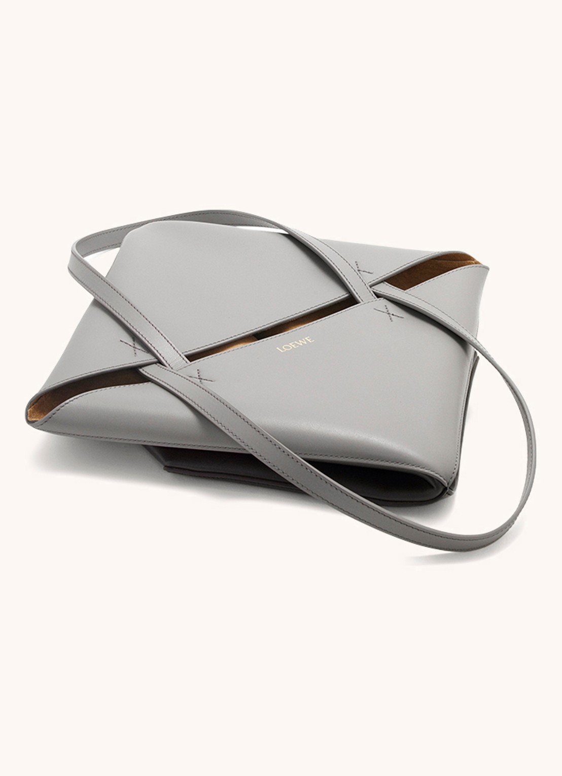 LOEWE Puzzle Fold Medium shopper van kalfsleer - detail 7 lichtgrijs