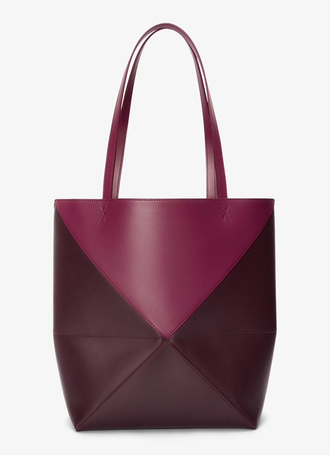 LOEWE Puzzle Fold Medium shopper van kalfsleer - achterkant 6 bordeauxrood