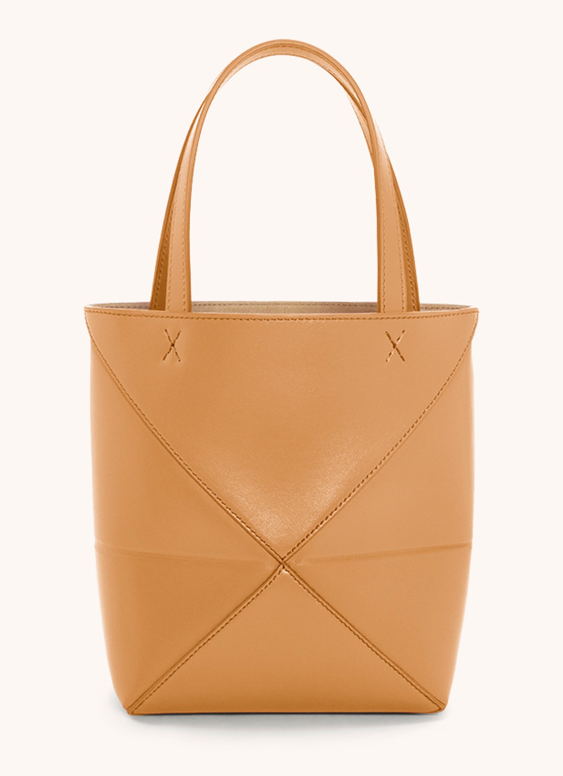 LOEWE Puzzle Fold Mini shopper van kalfsleer - detail 4 camel