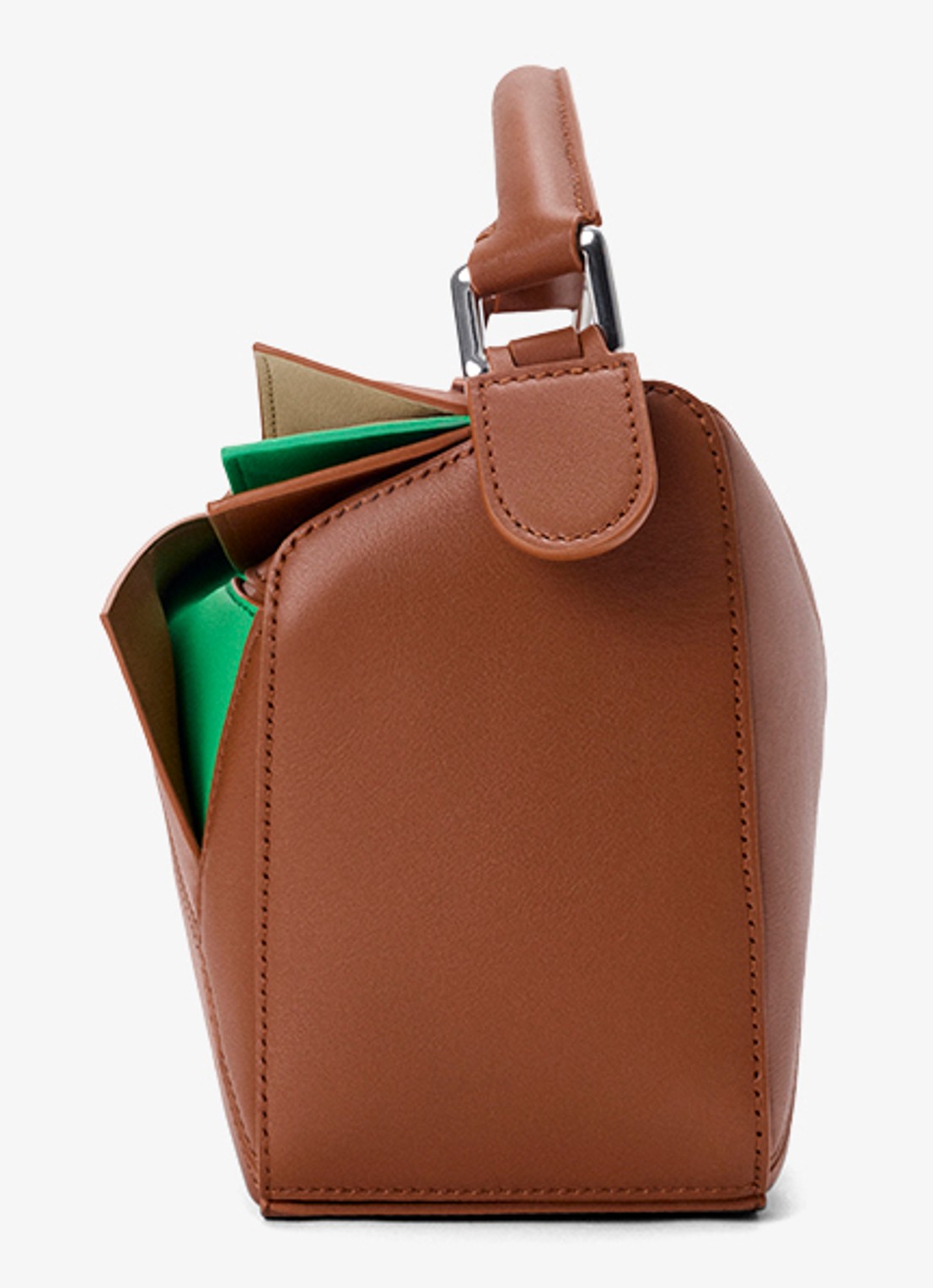 LOEWE Puzzle Layers Small handtas van kalfsleer - detail bruin
