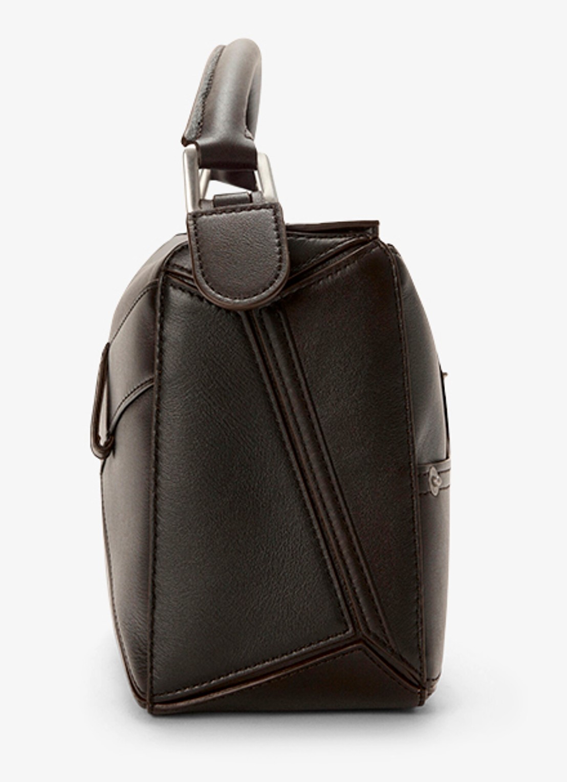 LOEWE Puzzle Panta S handtas van kalfsleer - detail 4 donkerbruin