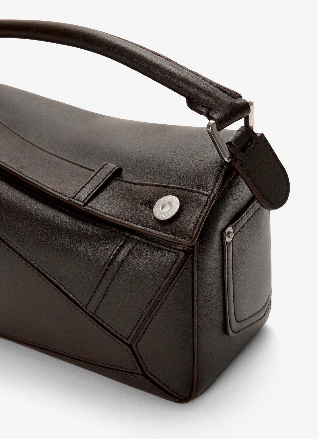 LOEWE Puzzle Panta S handtas van kalfsleer - detail 7 donkerbruin