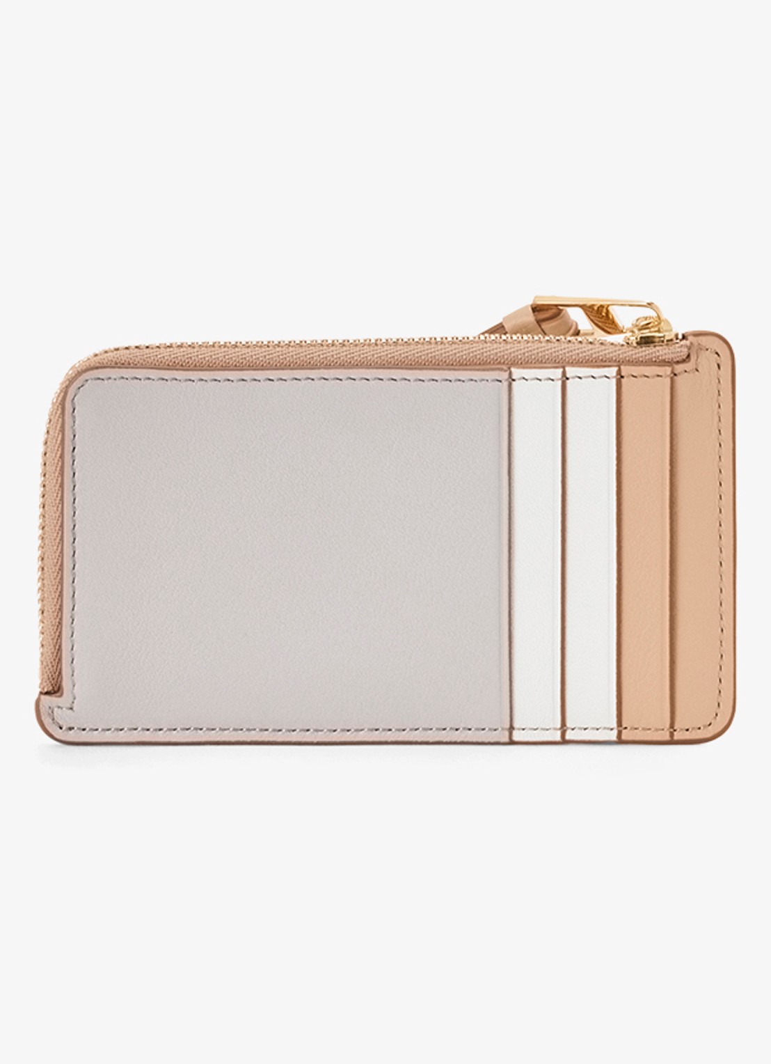 LOEWE Puzzle pasjeshouder van kalfsleer - voorkant 4 beige