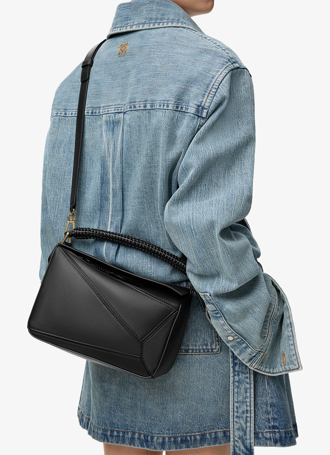 LOEWE Puzzle Small handtas van kalfsleer - detail 7 zwart
