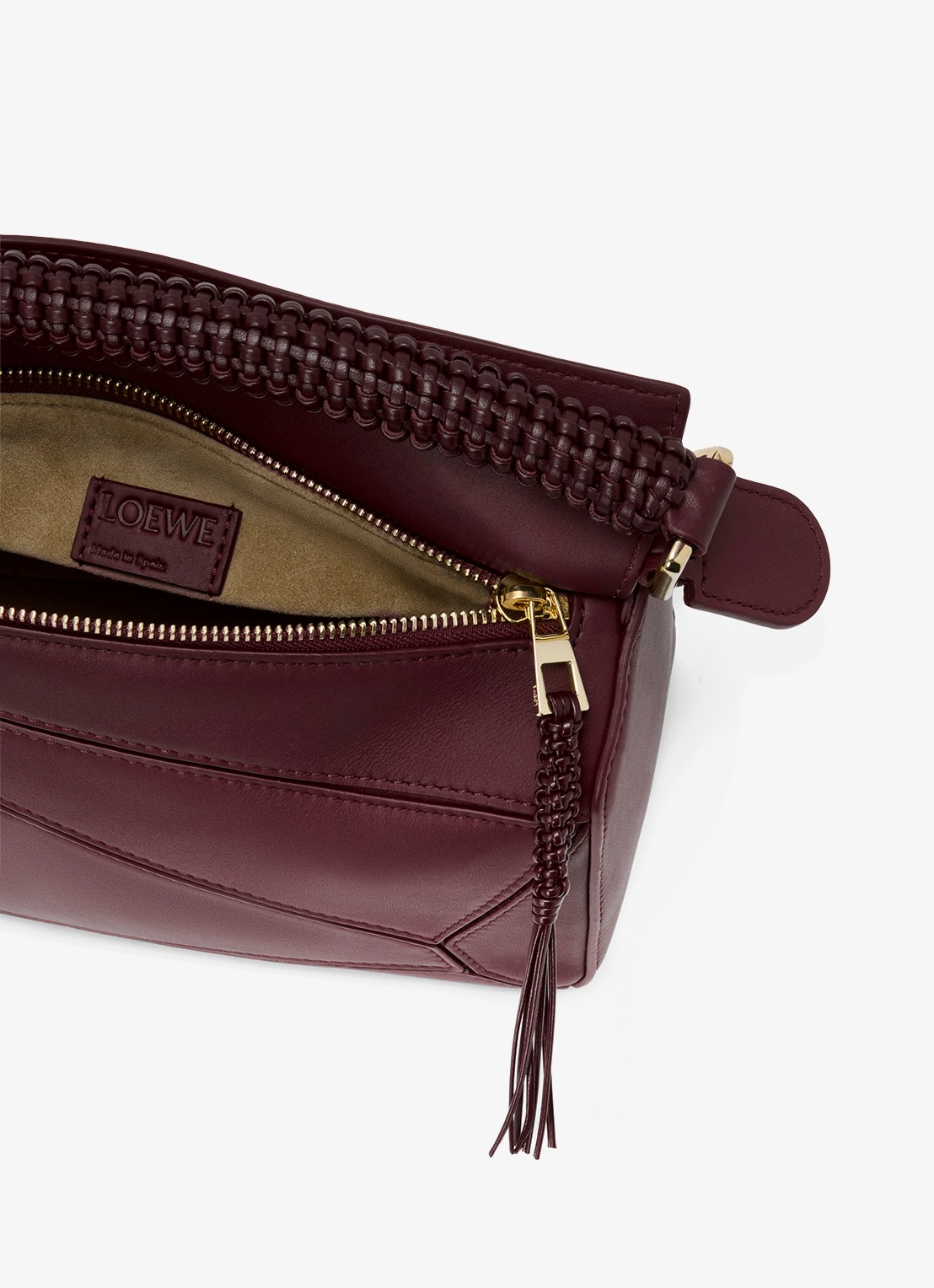 LOEWE Puzzle Small handtas van kalfsleer - detail 6 bordeauxrood