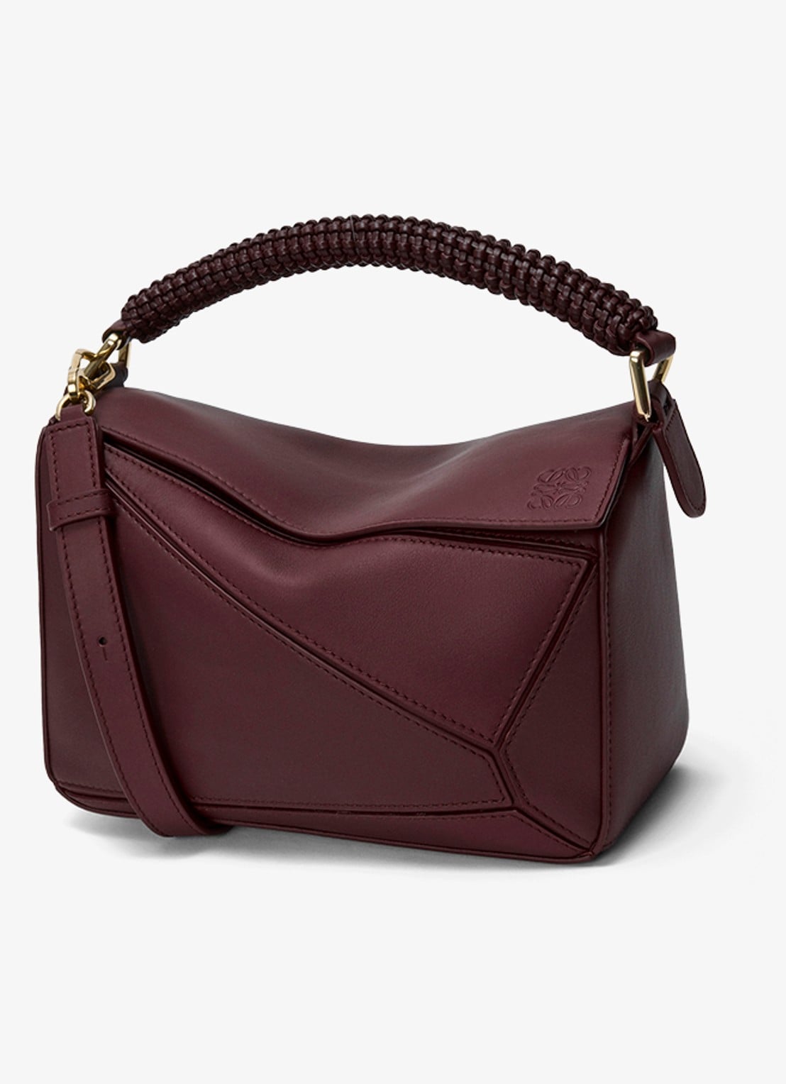 LOEWE Puzzle Small handtas van kalfsleer - voorkant bordeauxrood
