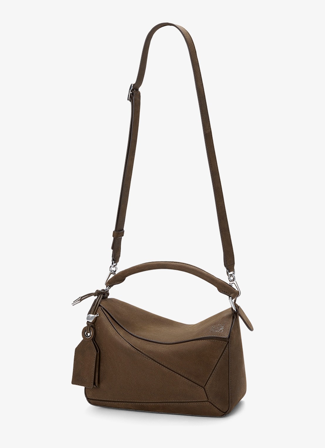 LOEWE Puzzle Small handtas van nubuck - detail 4 bruin