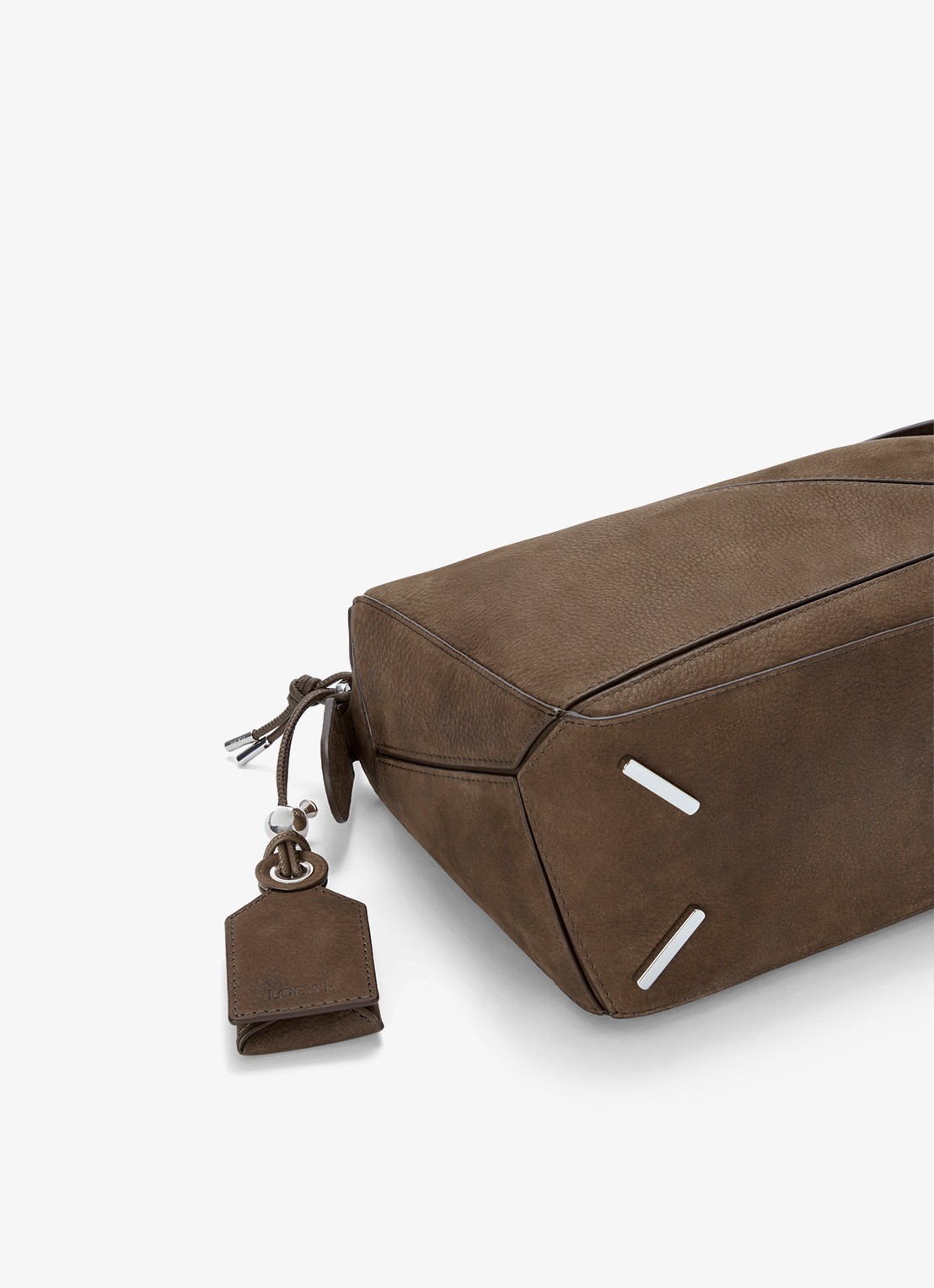LOEWE Puzzle Small handtas van nubuck - detail 6 bruin
