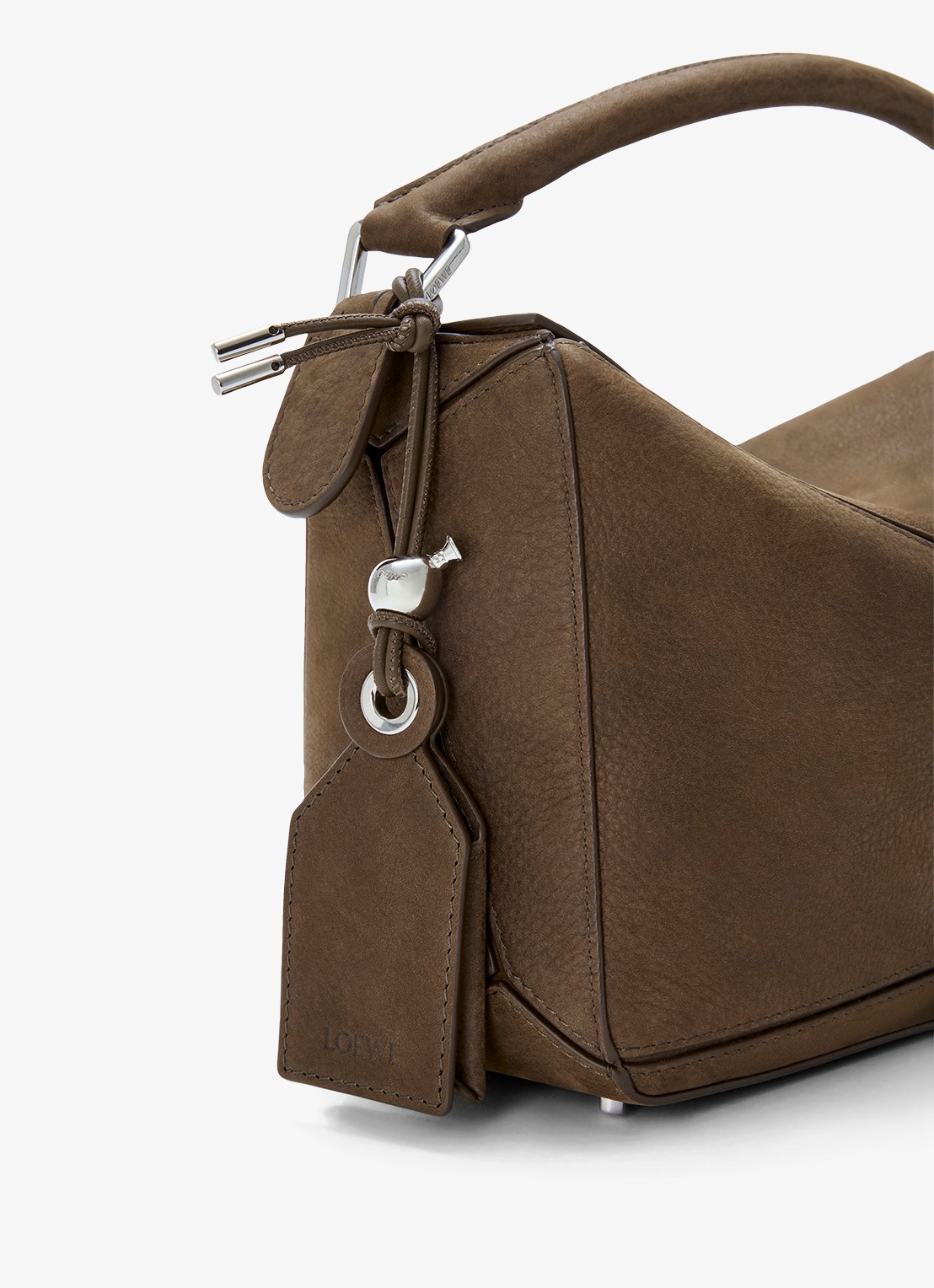 LOEWE Puzzle Small handtas van nubuck - detail 7 bruin