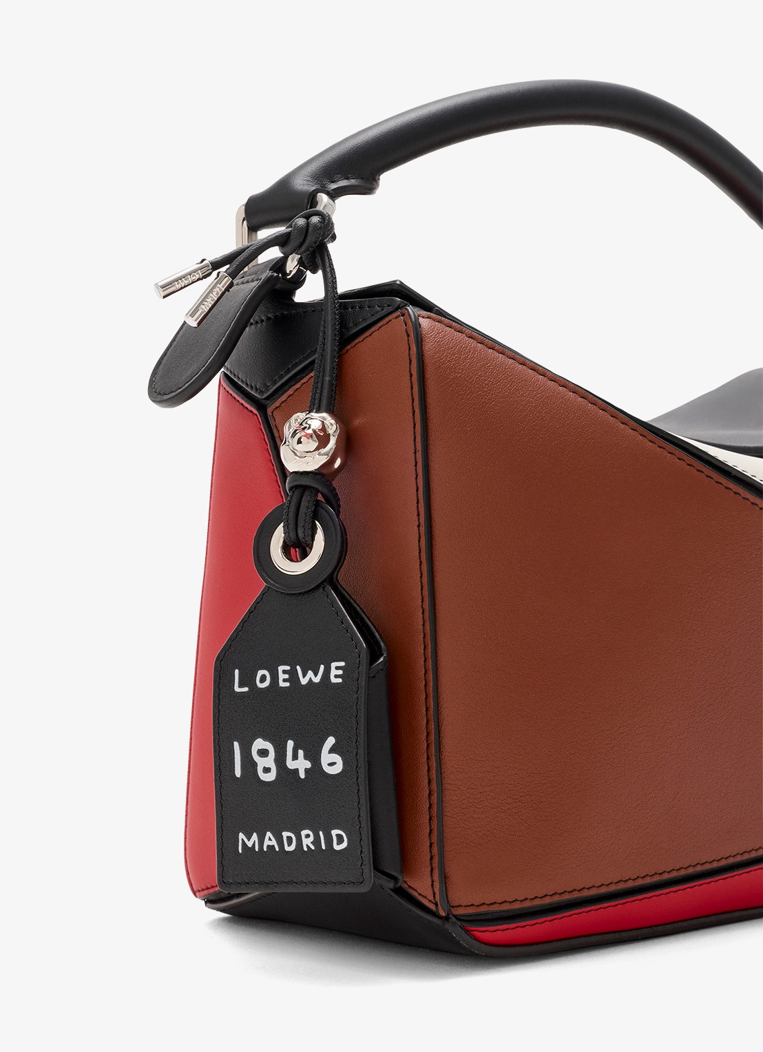 LOEWE Puzzle Small Lion Intarsio handtas van kalfsleer - detail 7 donkerbruin