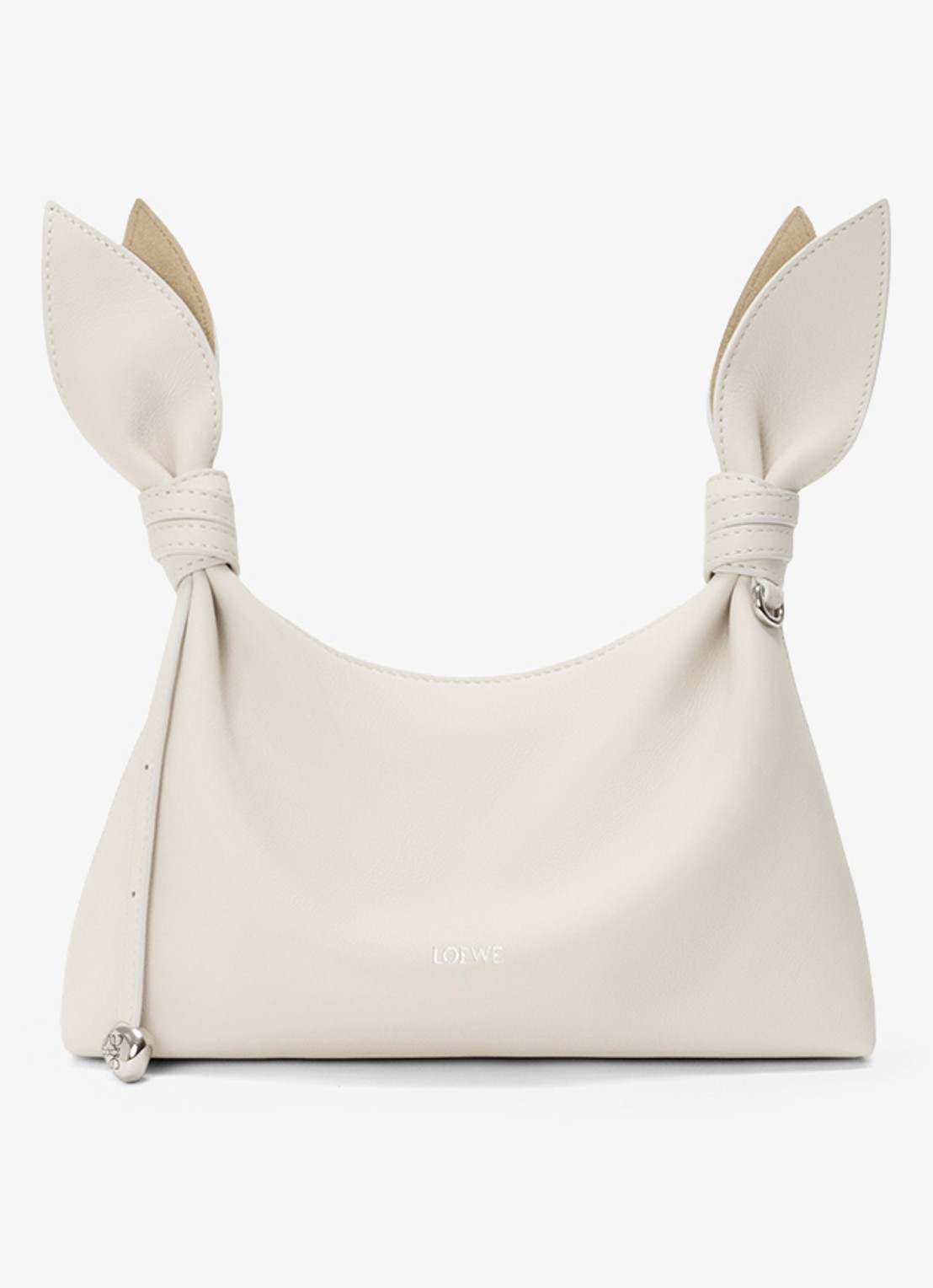 LOEWE Scarf Mini schoudertas van kalfsleer - voorkant wit