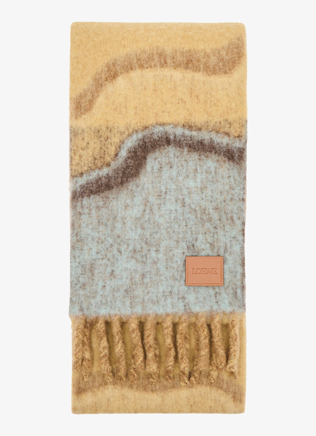 LOEWE Sjaal in alpaca wolblend met print 185 x 23 cm - detail 3 camel