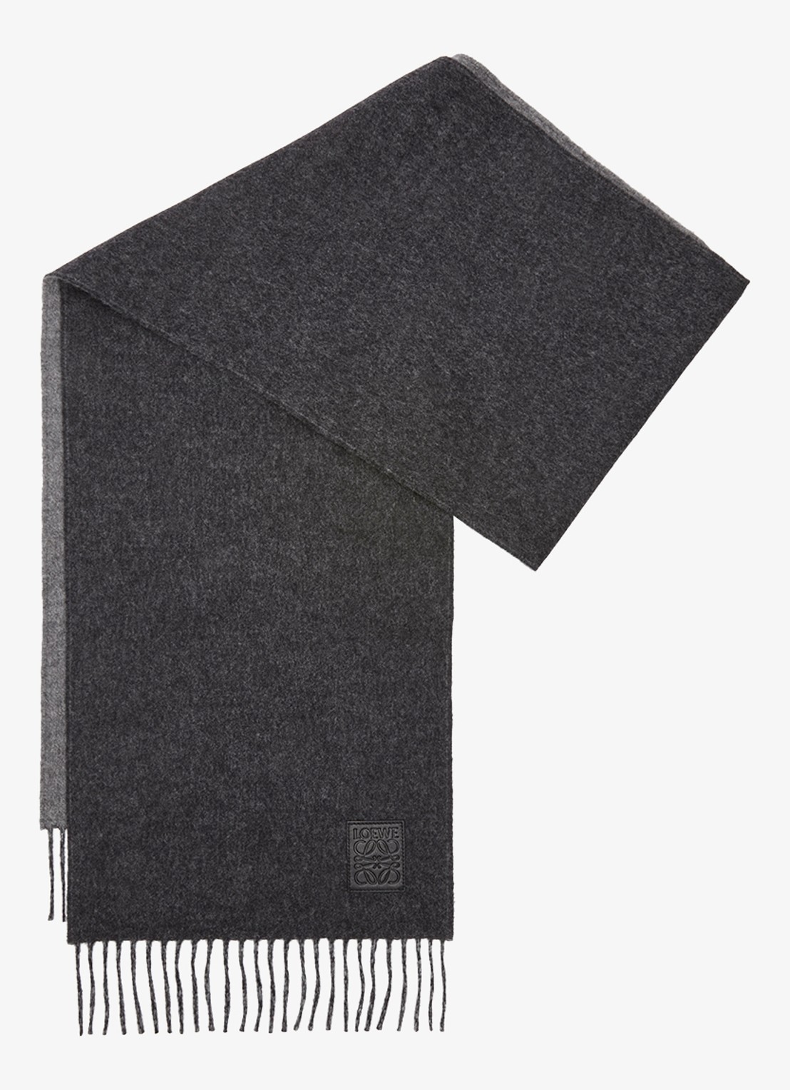 LOEWE Sjaal in kasjmierblend 180 x 28 cm - voorkant grijsmele